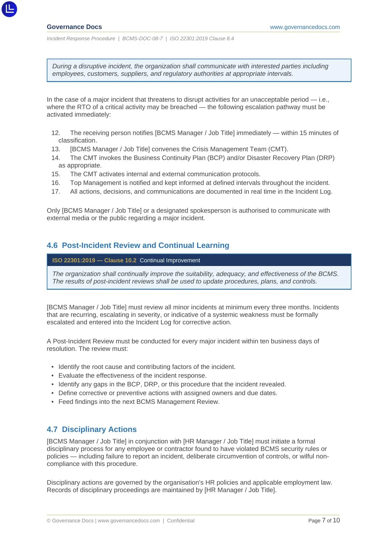 ISO 22301 Toolkit - Comprehensive 75+ Templates! - Image 24