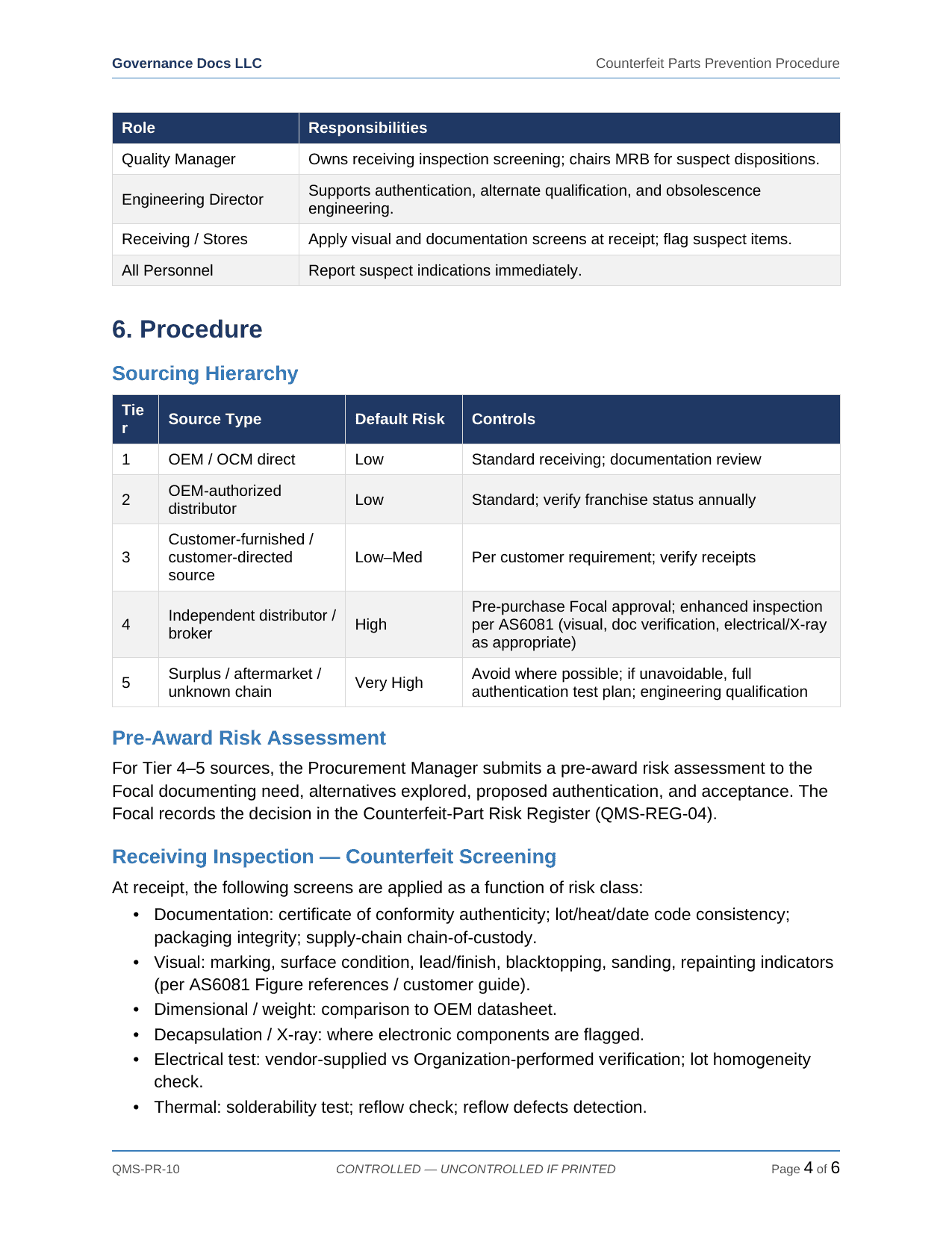 Comprehensive AS 9100/9110/9120 Aerospace QMS Toolkit – 38 Templates - Image 11