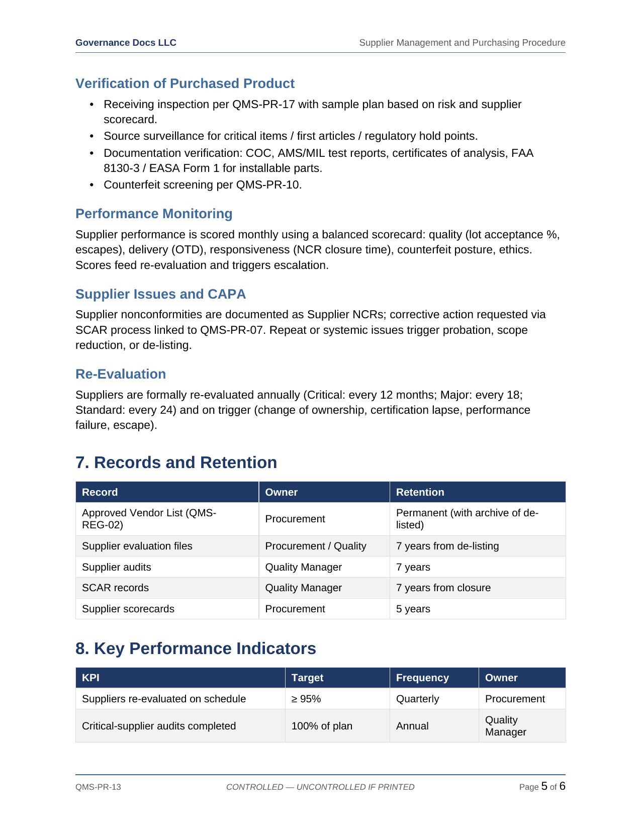 Comprehensive AS 9100/9110/9120 Aerospace QMS Toolkit – 38 Templates - Image 18