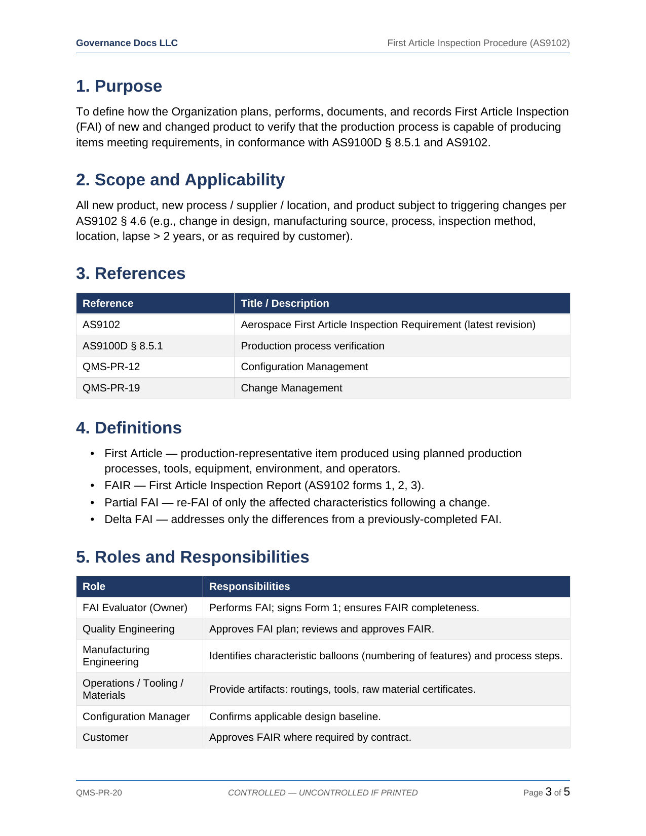 Comprehensive AS 9100/9110/9120 Aerospace QMS Toolkit – 38 Templates - Image 20