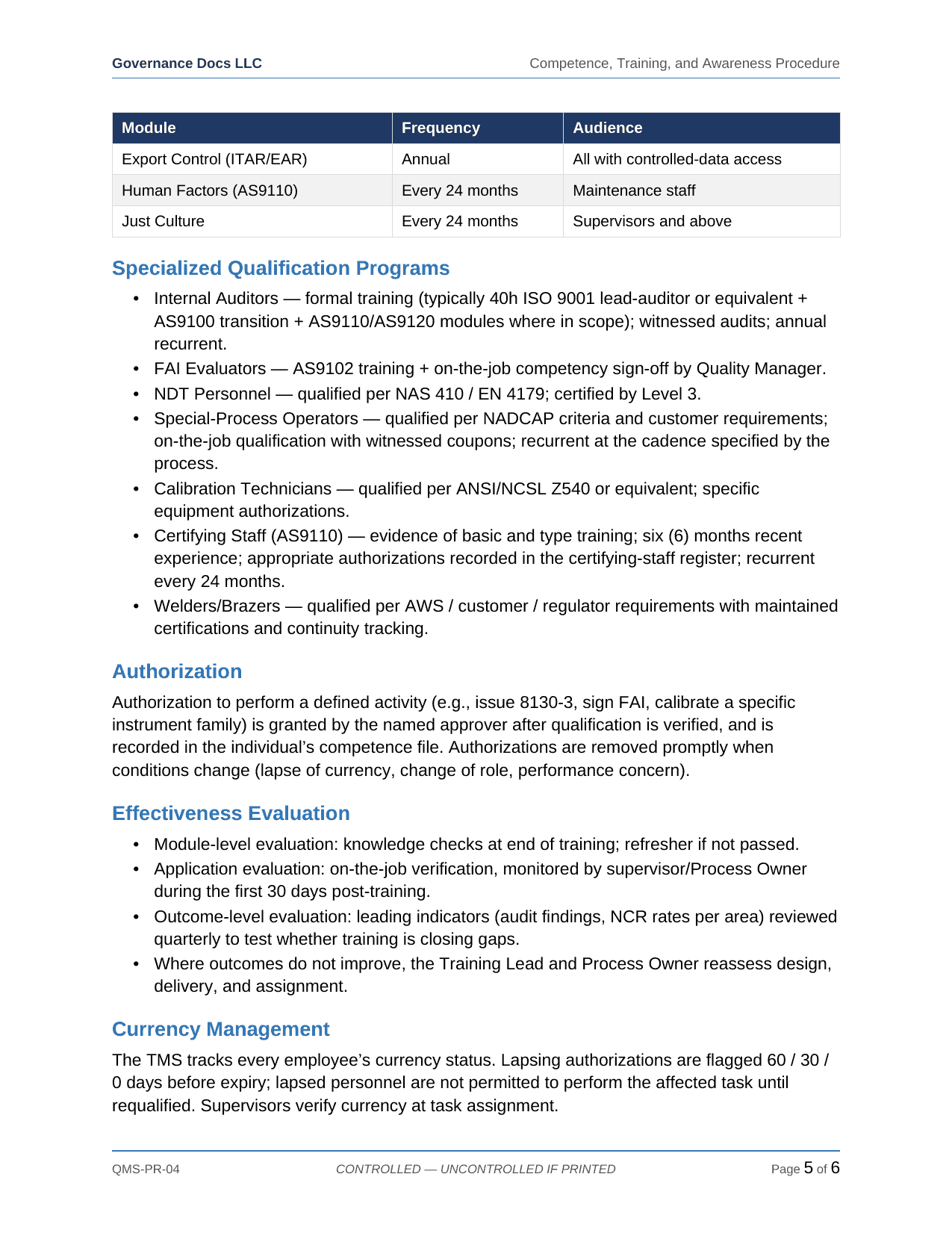 Comprehensive AS 9100/9110/9120 Aerospace QMS Toolkit – 38 Templates - Image 3