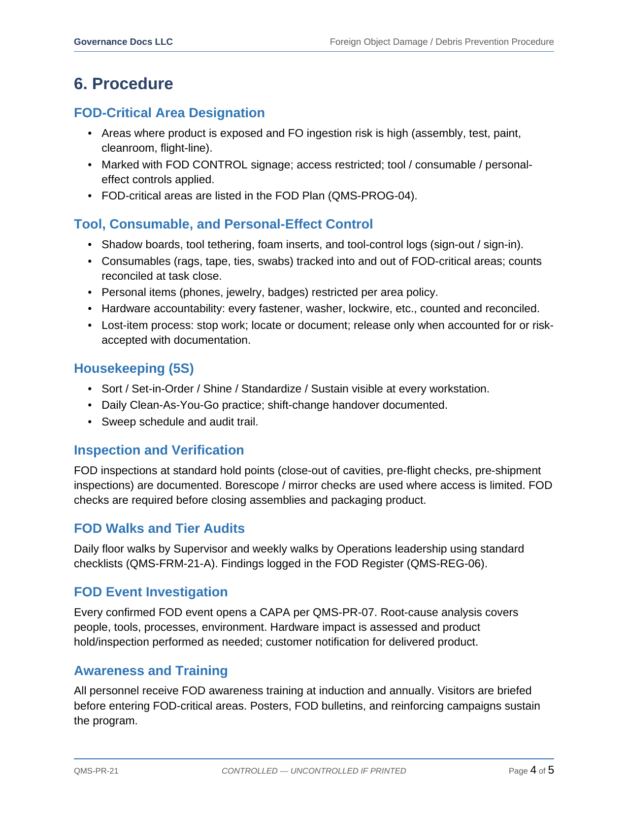 Comprehensive AS 9100/9110/9120 Aerospace QMS Toolkit – 38 Templates - Image 9
