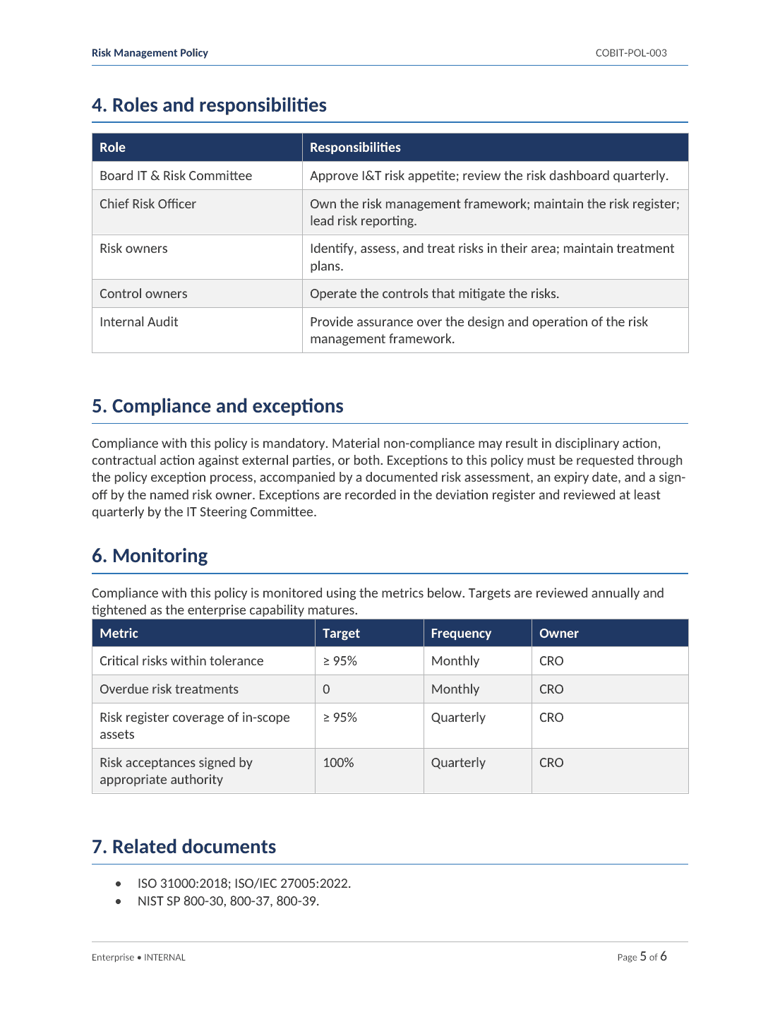 Comprehensive COBIT 2019 IT Governance Toolkit – 31 Templates - Image 15