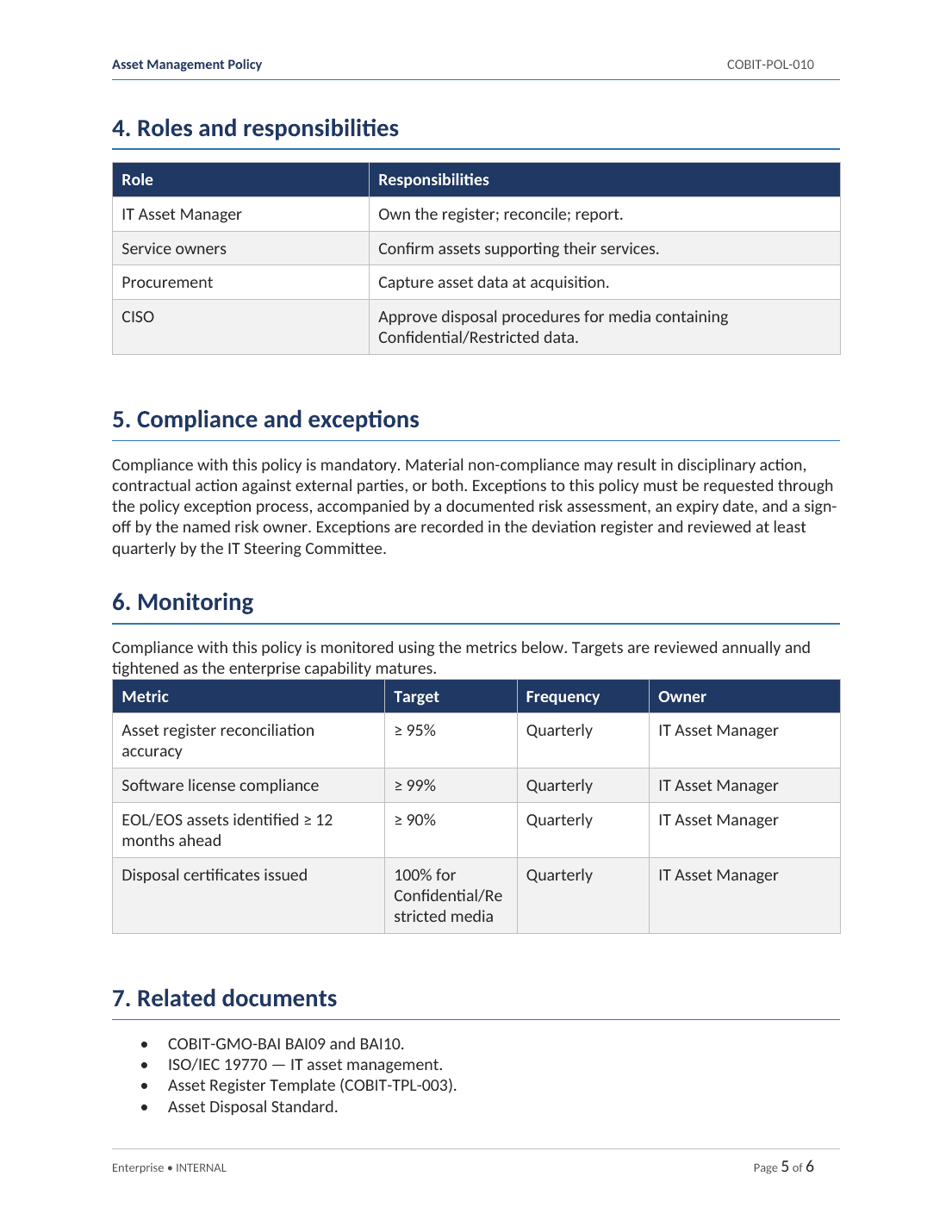 Comprehensive COBIT 2019 IT Governance Toolkit – 31 Templates - Image 16