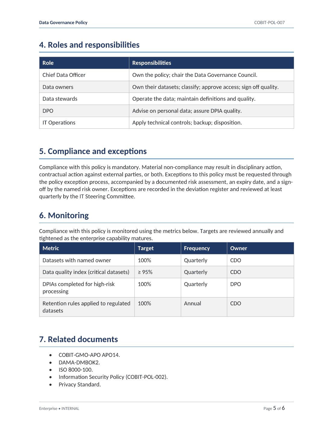 Comprehensive COBIT 2019 IT Governance Toolkit – 31 Templates - Image 17