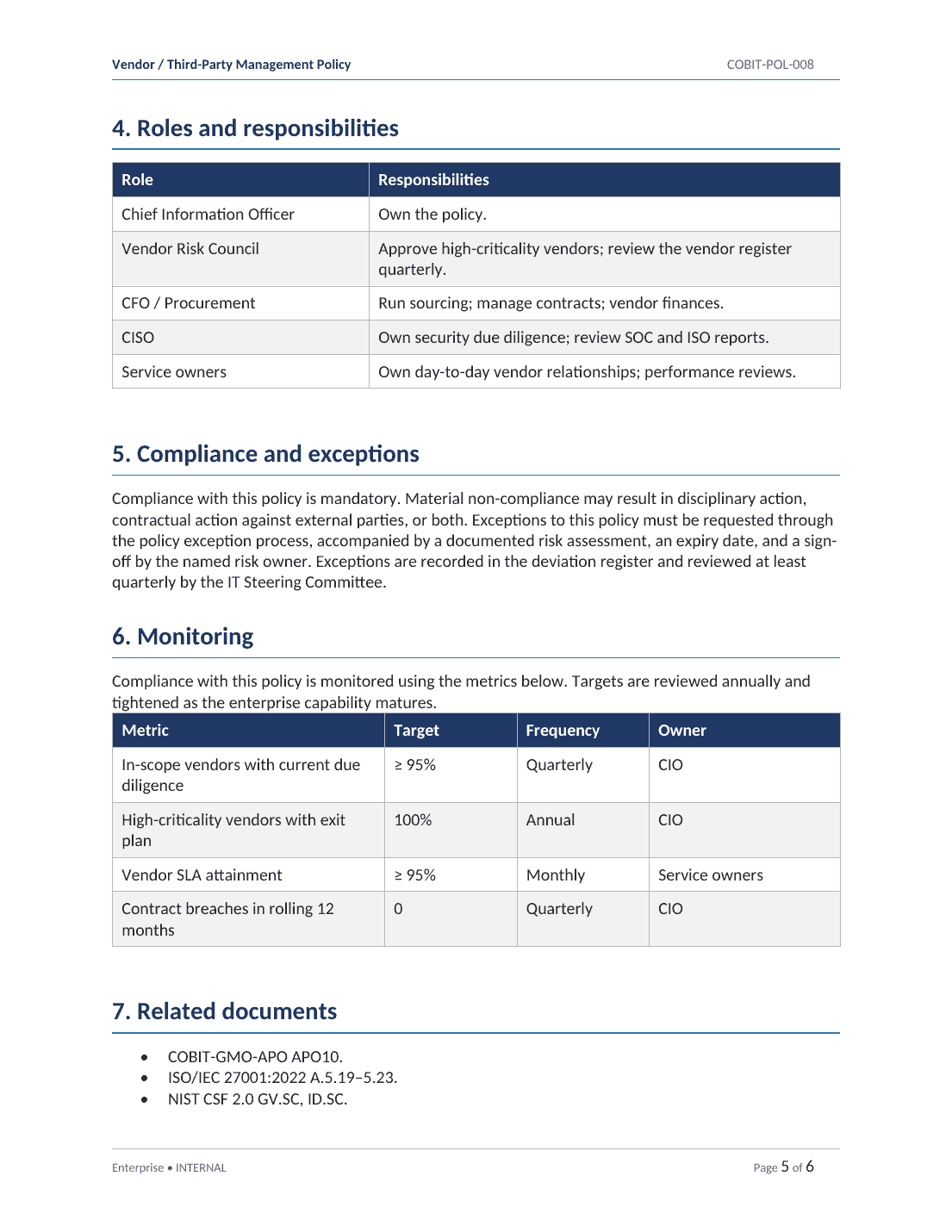 Comprehensive COBIT 2019 IT Governance Toolkit – 31 Templates - Image 18