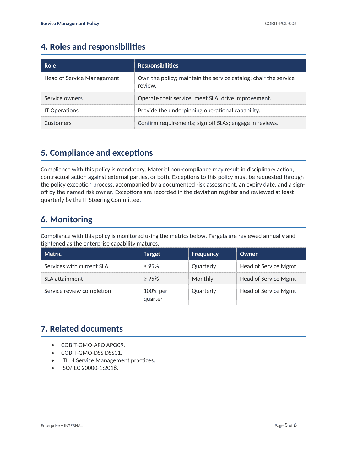 Comprehensive COBIT 2019 IT Governance Toolkit – 31 Templates - Image 20