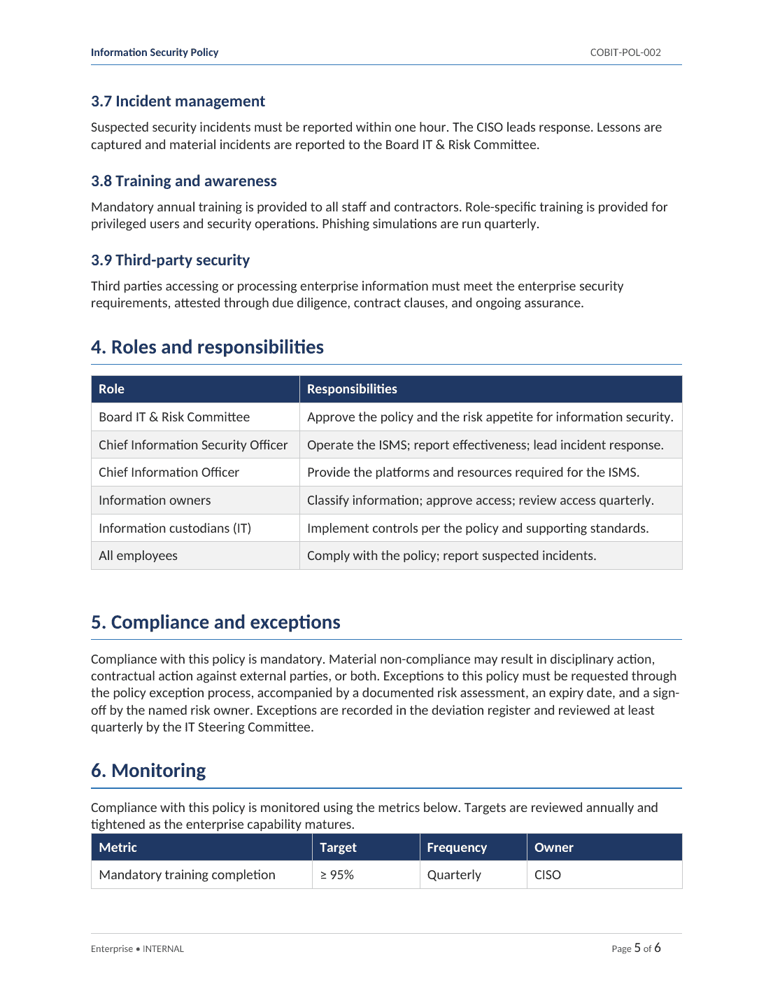 Comprehensive COBIT 2019 IT Governance Toolkit – 31 Templates - Image 6