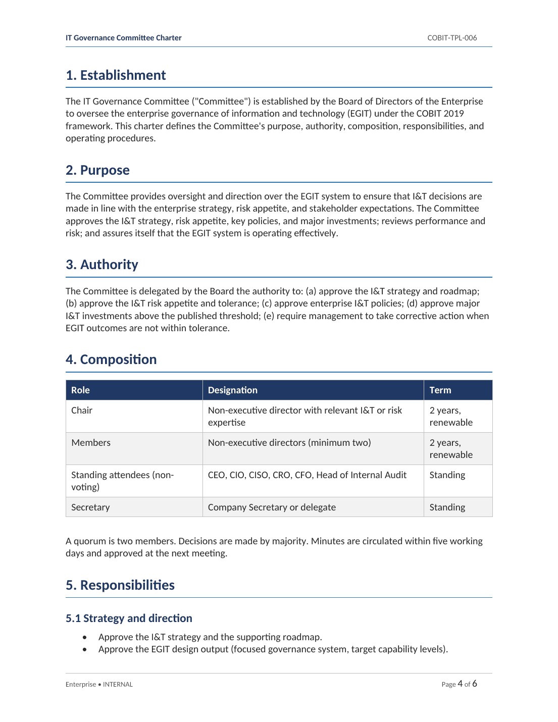 Comprehensive COBIT 2019 IT Governance Toolkit – 31 Templates - Image 9