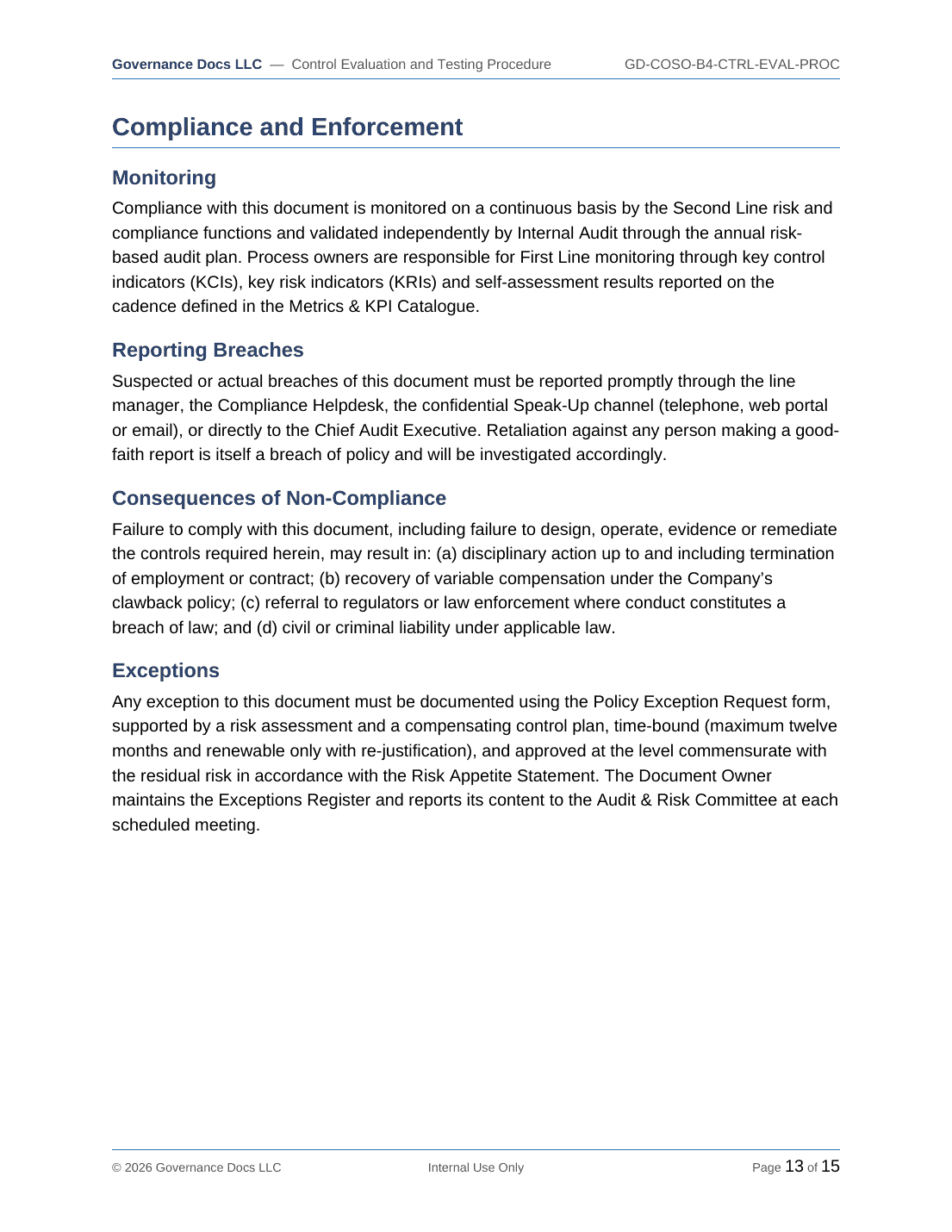 Comprehensive COSO ERM & Internal Control Toolkit – 21 Templates - Image 11