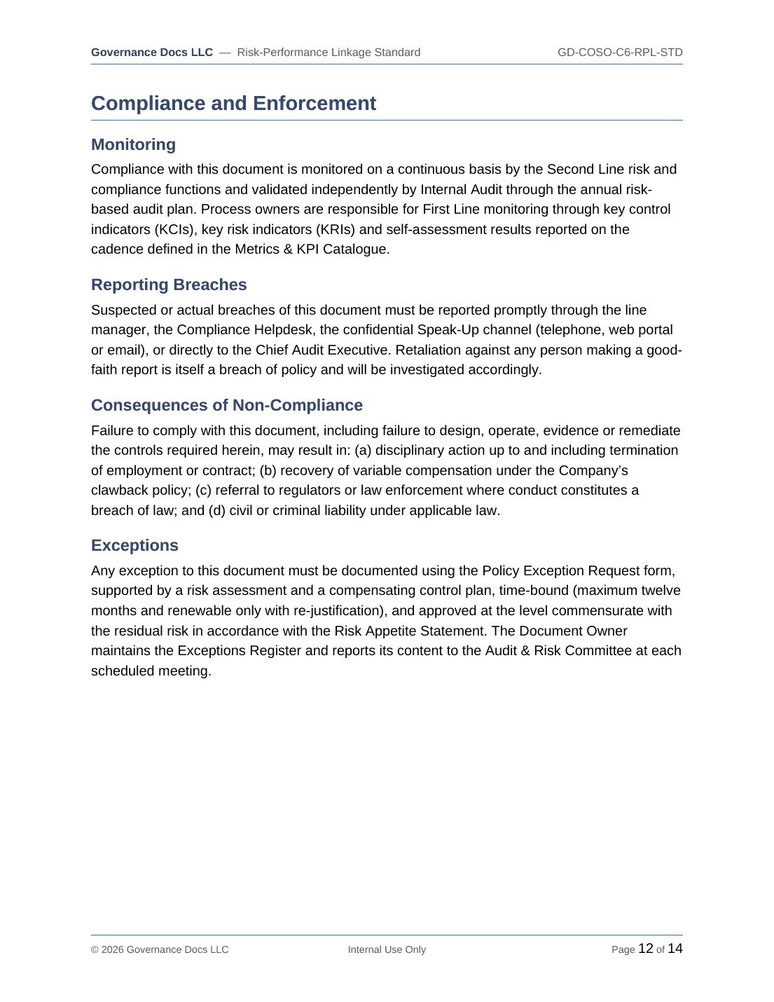 Comprehensive COSO ERM & Internal Control Toolkit – 21 Templates - Image 12