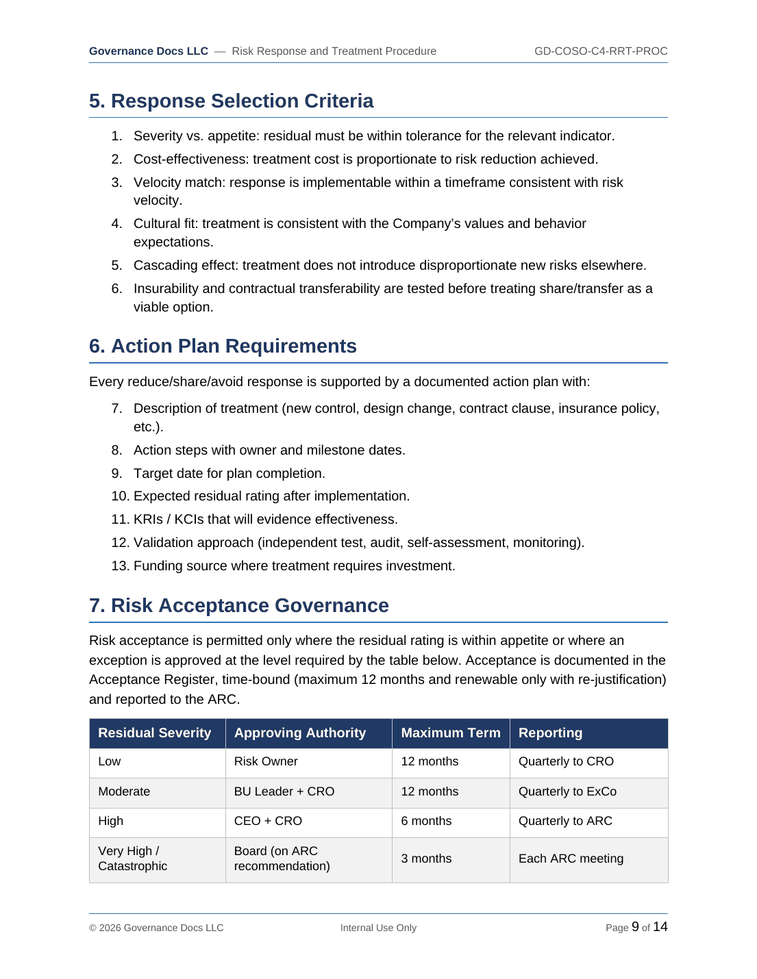 Comprehensive COSO ERM & Internal Control Toolkit – 21 Templates - Image 9