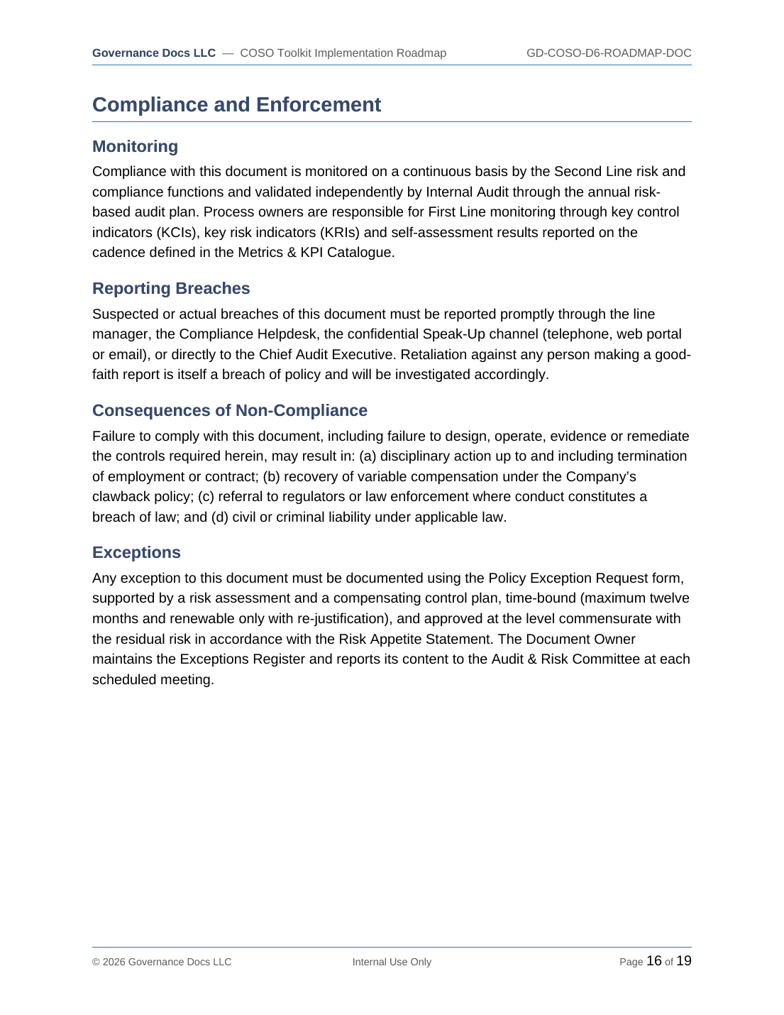 Comprehensive COSO ERM & Internal Control Toolkit – 21 Templates - Image 10