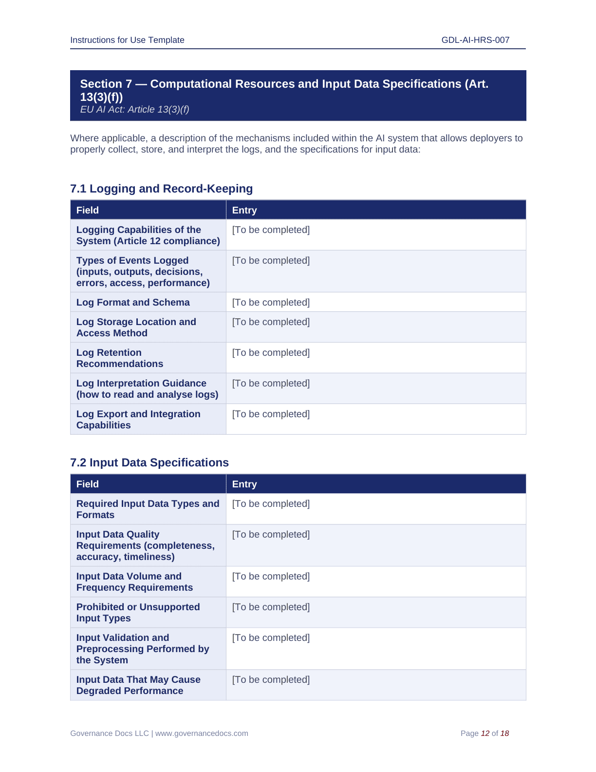 Comprehensive EU AI Act Toolkit – 60 Compliance Templates - Image 17