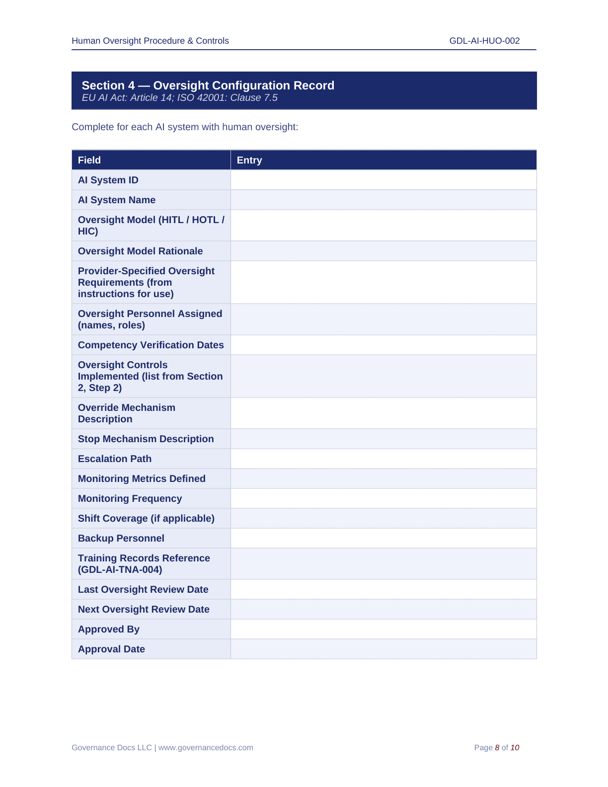 Comprehensive EU AI Act Toolkit – 60 Compliance Templates - Image 19