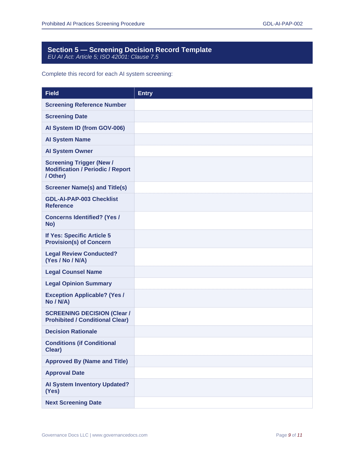 Comprehensive EU AI Act Toolkit – 60 Compliance Templates - Image 22