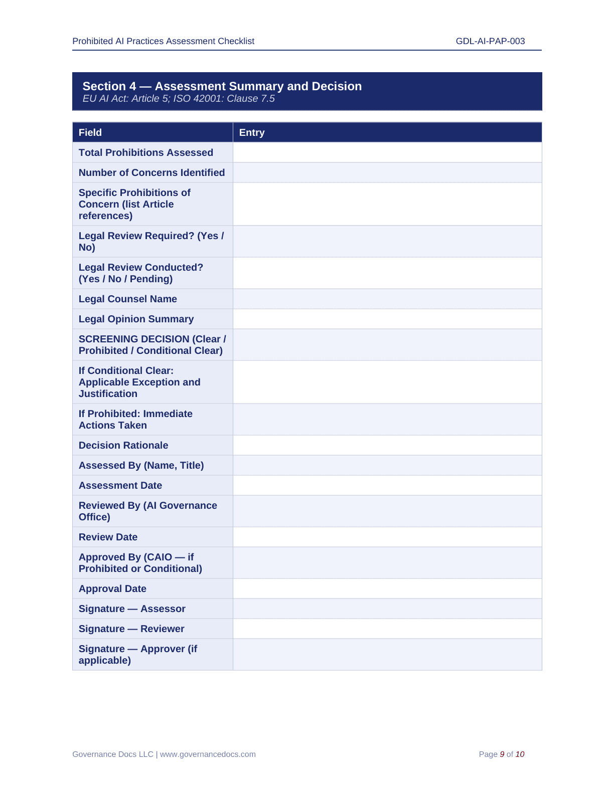 Comprehensive EU AI Act Toolkit – 60 Compliance Templates - Image 23