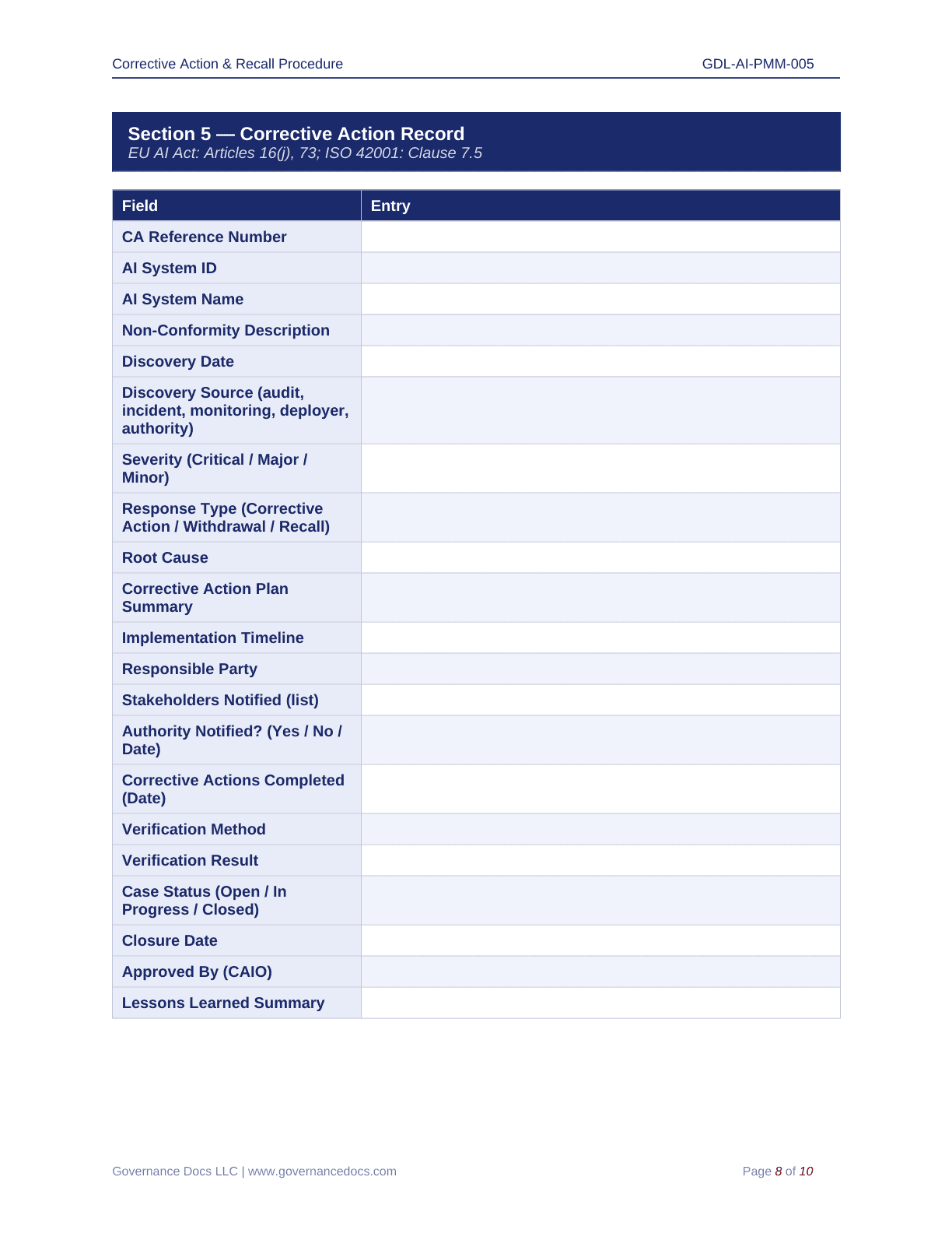 Comprehensive EU AI Act Toolkit – 60 Compliance Templates - Image 25