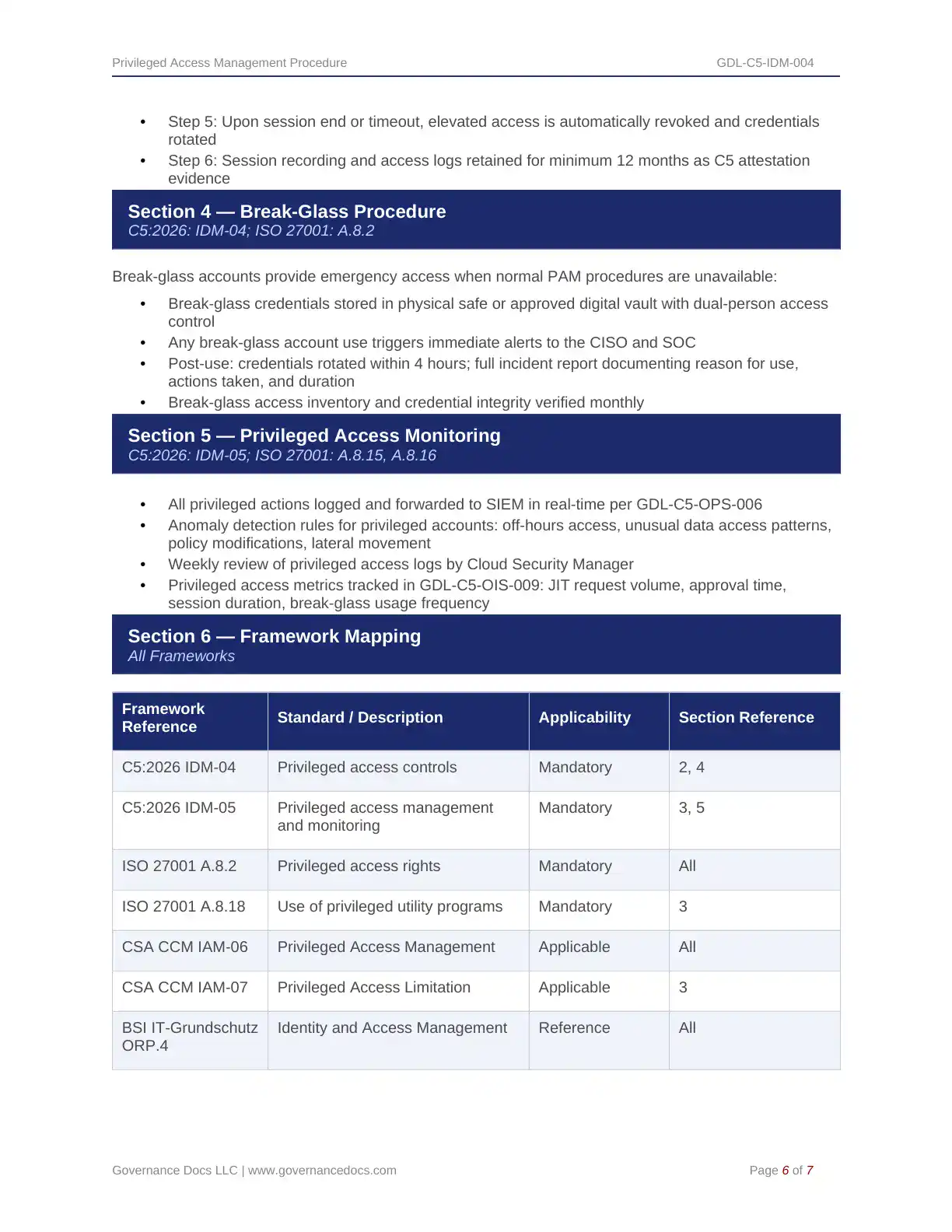 Comprehensive BSI C5:2026 Cloud Toolkit – 107 Compliance Templates - Image 22