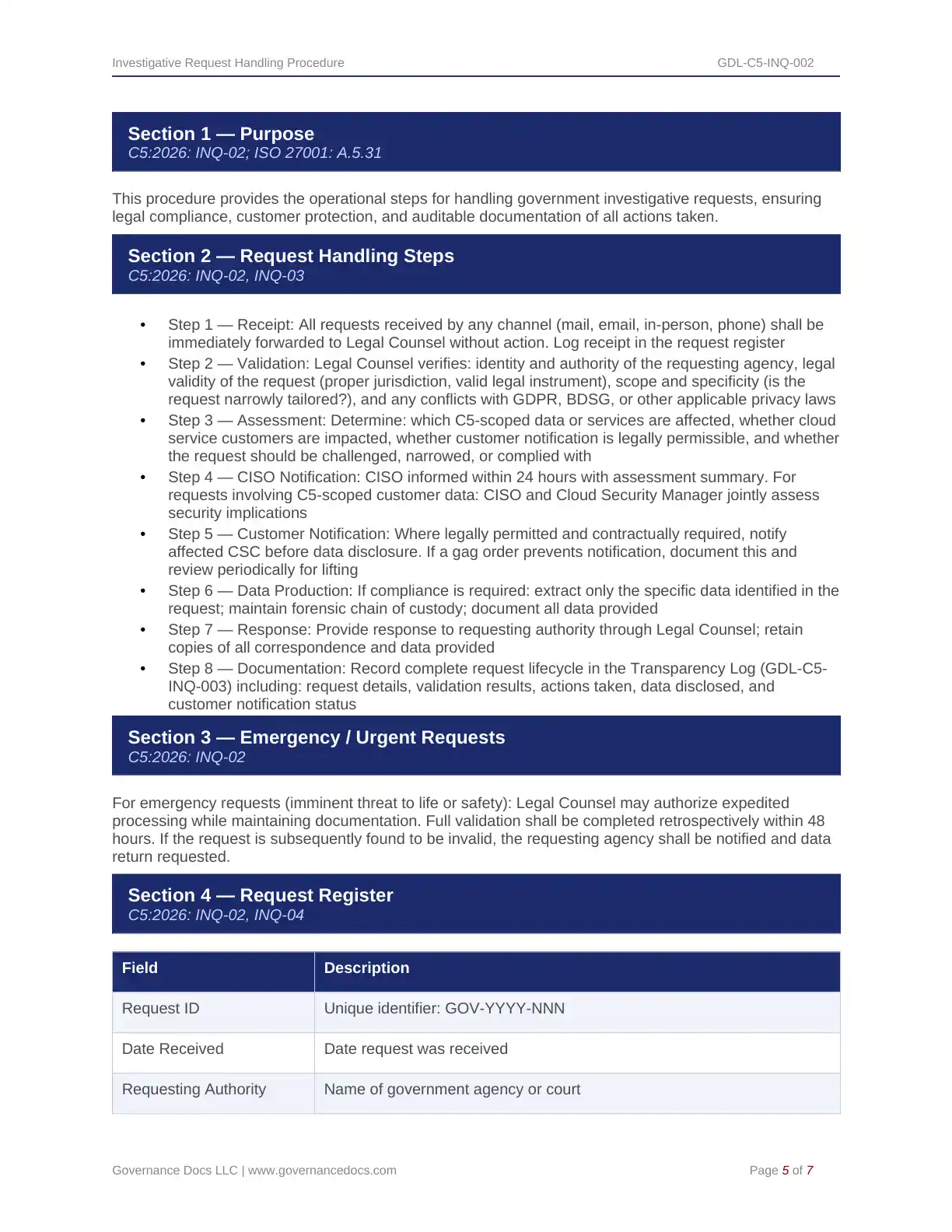 Comprehensive BSI C5:2026 Cloud Toolkit – 107 Compliance Templates - Image 27