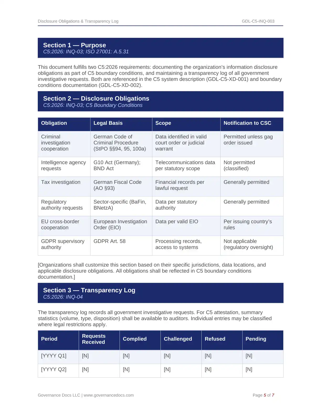 Comprehensive BSI C5:2026 Cloud Toolkit – 107 Compliance Templates - Image 28