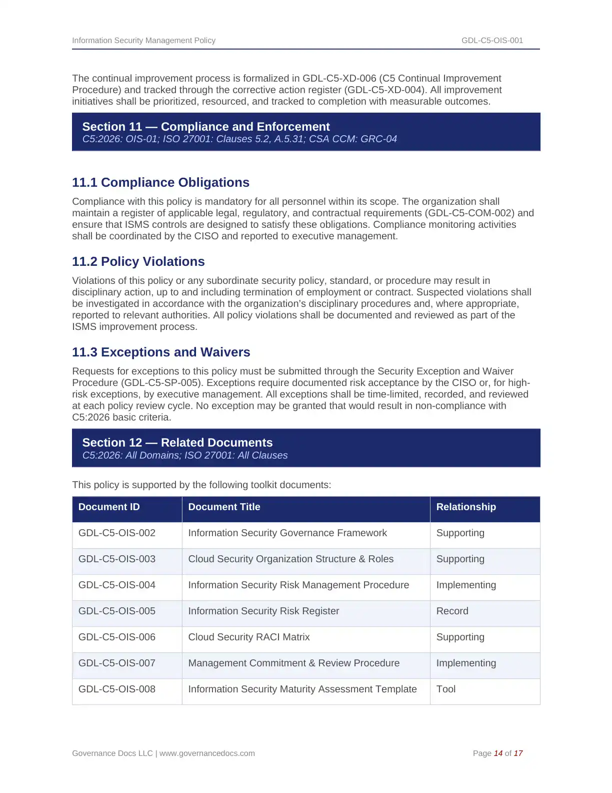 Comprehensive BSI C5:2026 Cloud Toolkit – 107 Compliance Templates - Image 29