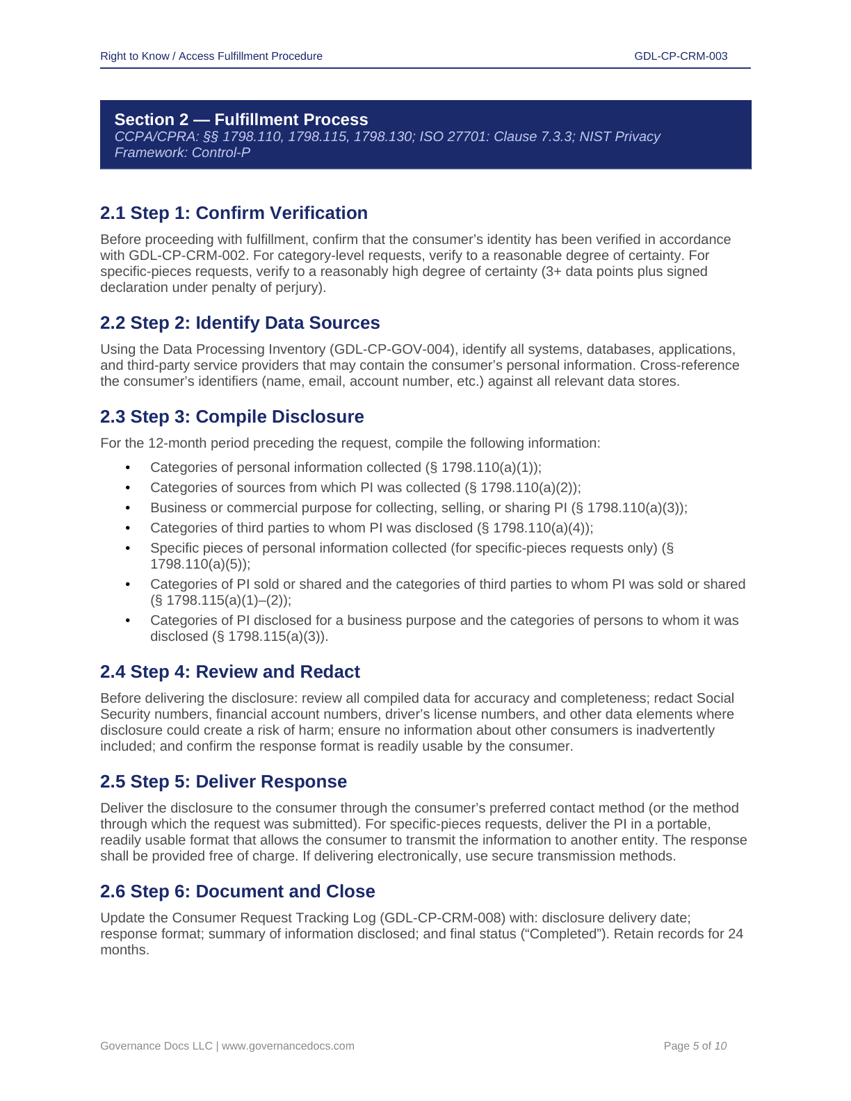 Comprehensive CCPA-CPRA Compliance Toolkit – 60+ Privacy Templates - Image 12
