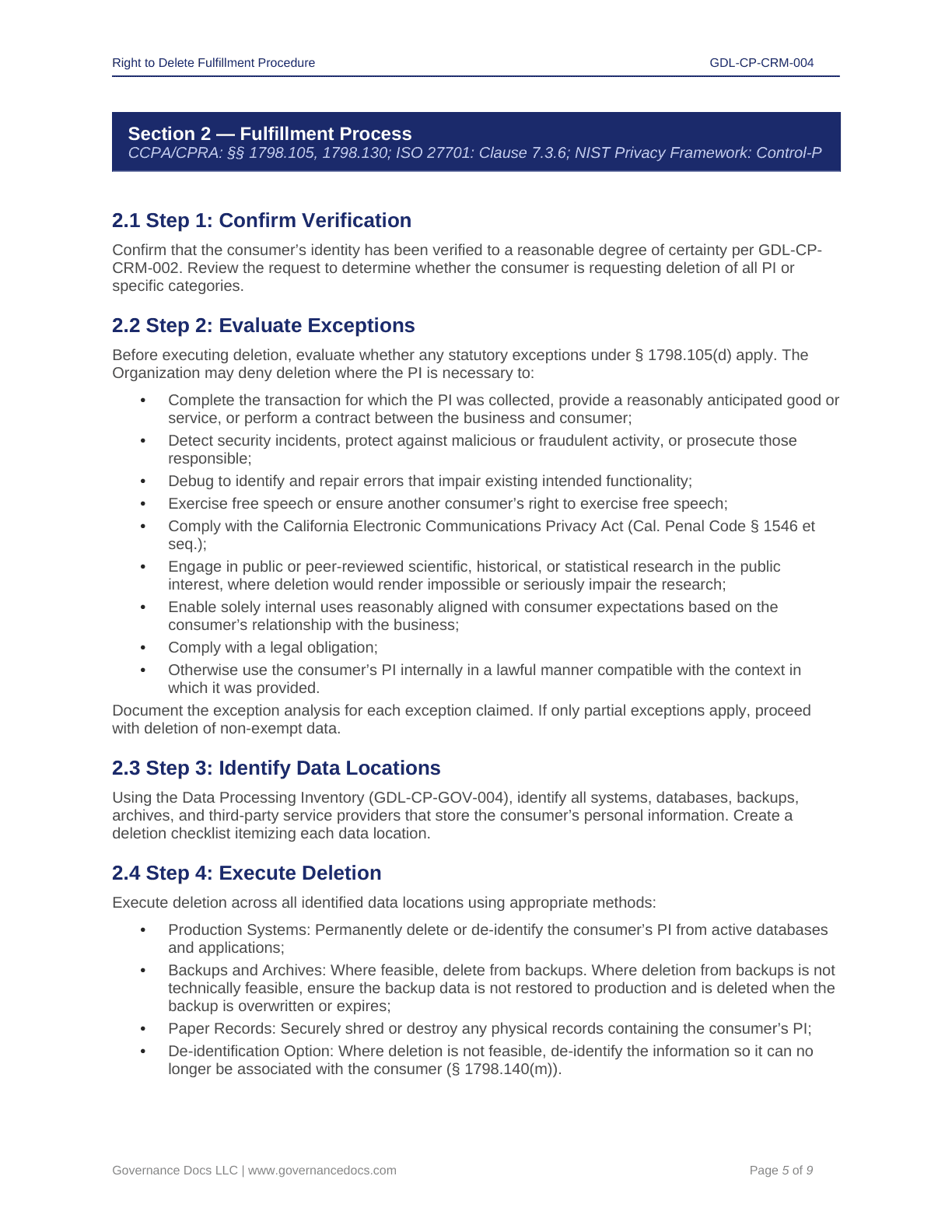Comprehensive CCPA-CPRA Compliance Toolkit – 60+ Privacy Templates - Image 13