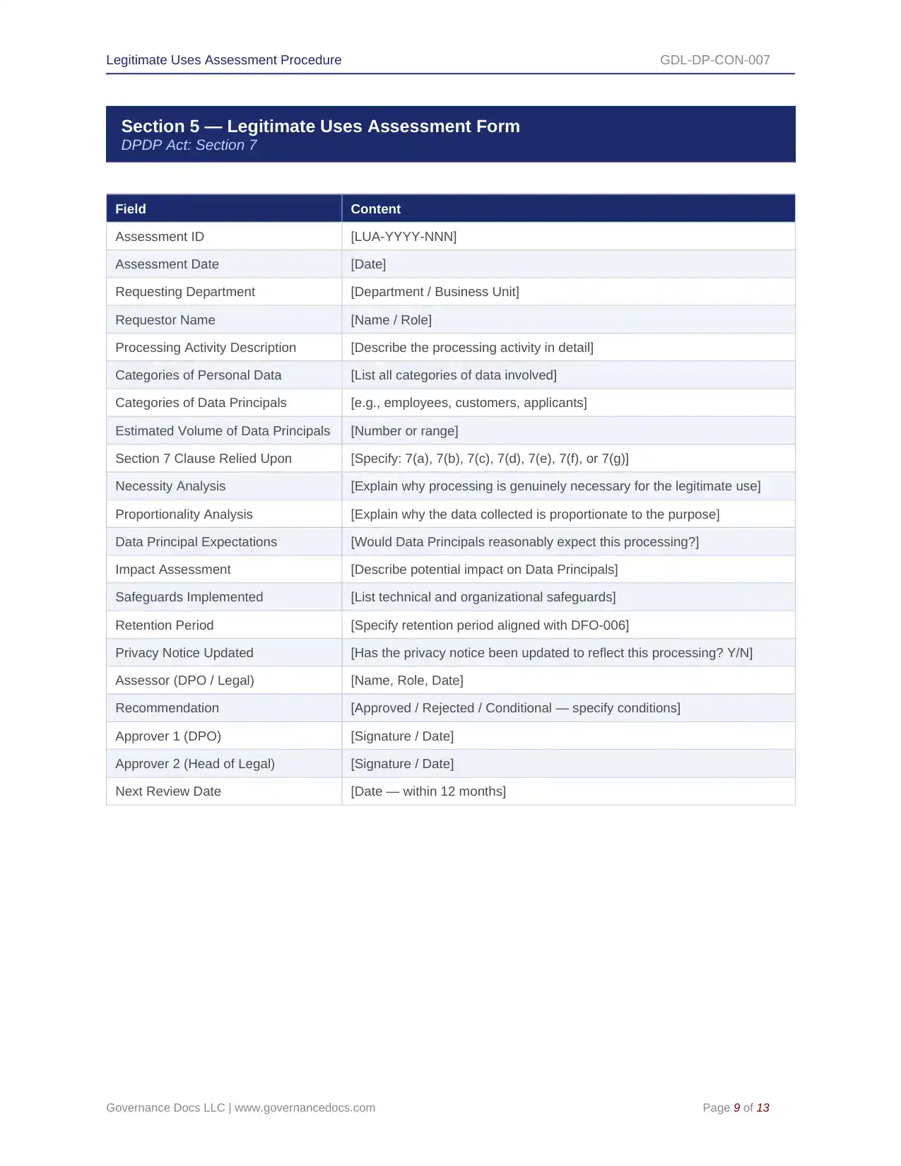 Comprehensive DPDP Act Toolkit – 91 Privacy Templates - Image 9