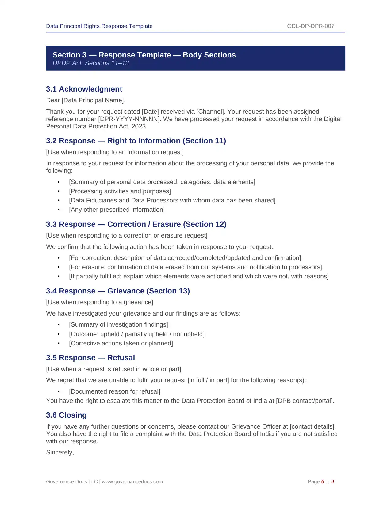Comprehensive DPDP Act Toolkit – 91 Privacy Templates - Image 19