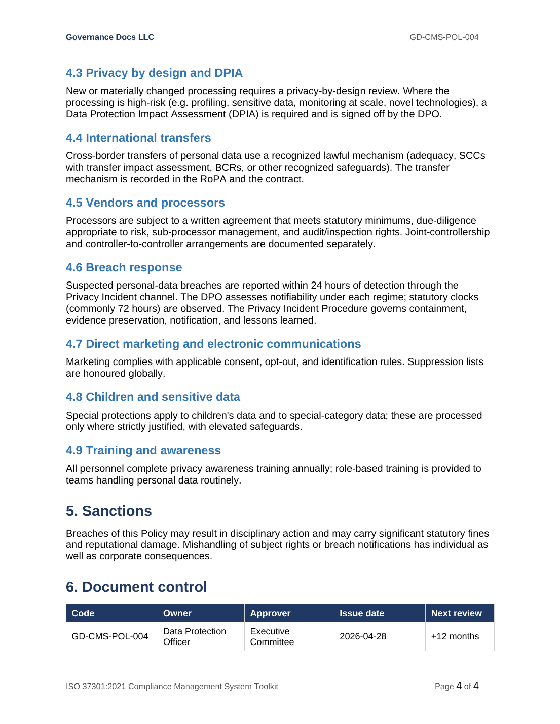 Comprehensive ISO 37301 Compliance Management Toolkit – 24 Templates - Image 9
