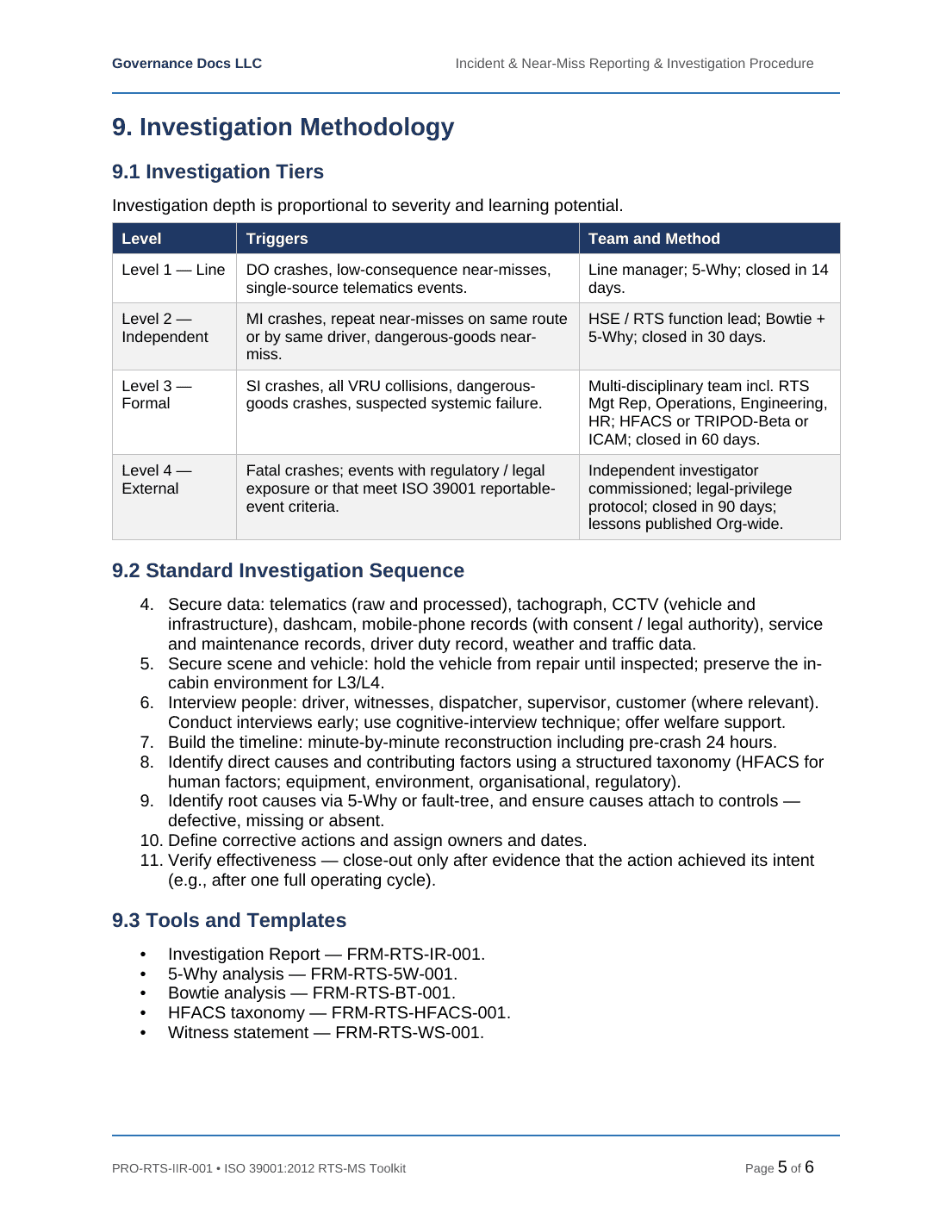 Comprehensive ISO 39001 Road Traffic Safety Toolkit – 10 Templates - Image 7