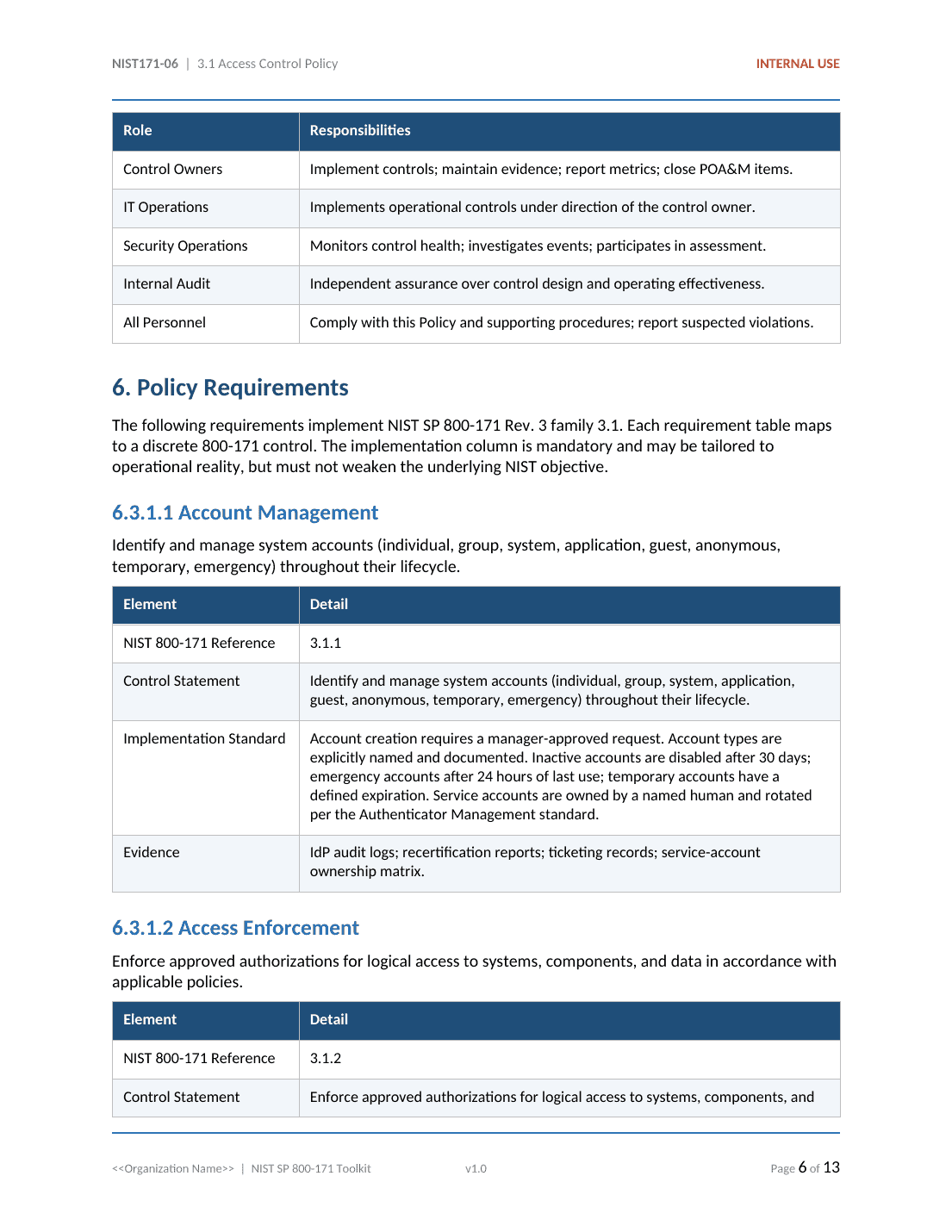 Comprehensive NIST SP 800-171 CUI Protection Toolkit – 33 Templates - Image 12