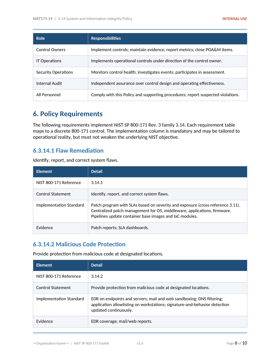 Comprehensive NIST SP 800-171 CUI Protection Toolkit – 33 Templates - Image 17