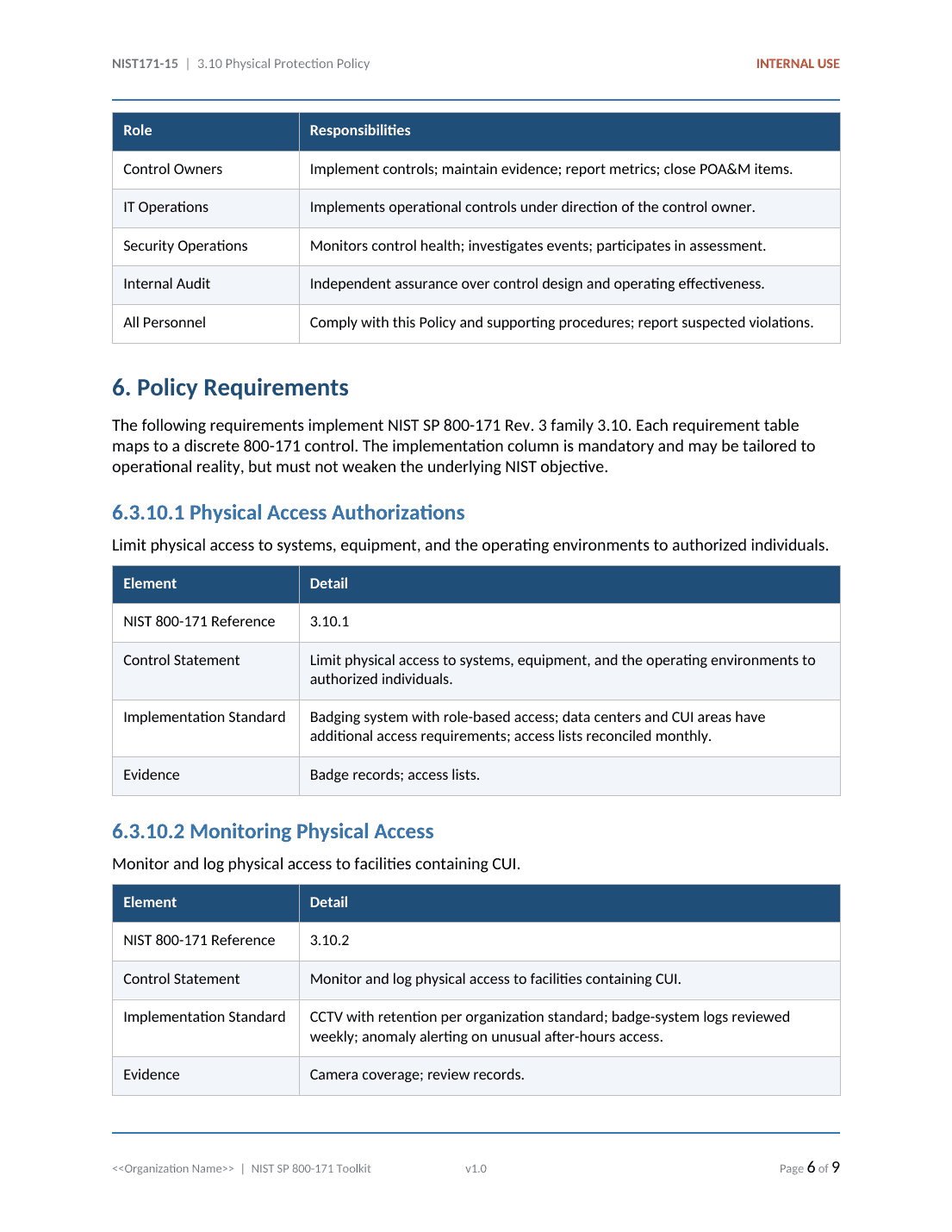 Comprehensive NIST SP 800-171 CUI Protection Toolkit – 33 Templates - Image 19