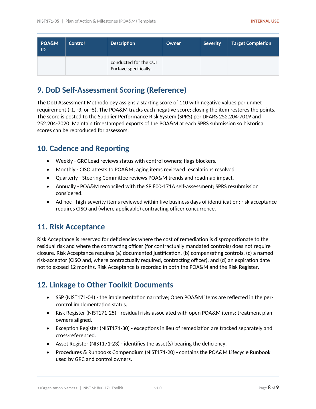 Comprehensive NIST SP 800-171 CUI Protection Toolkit – 33 Templates - Image 5