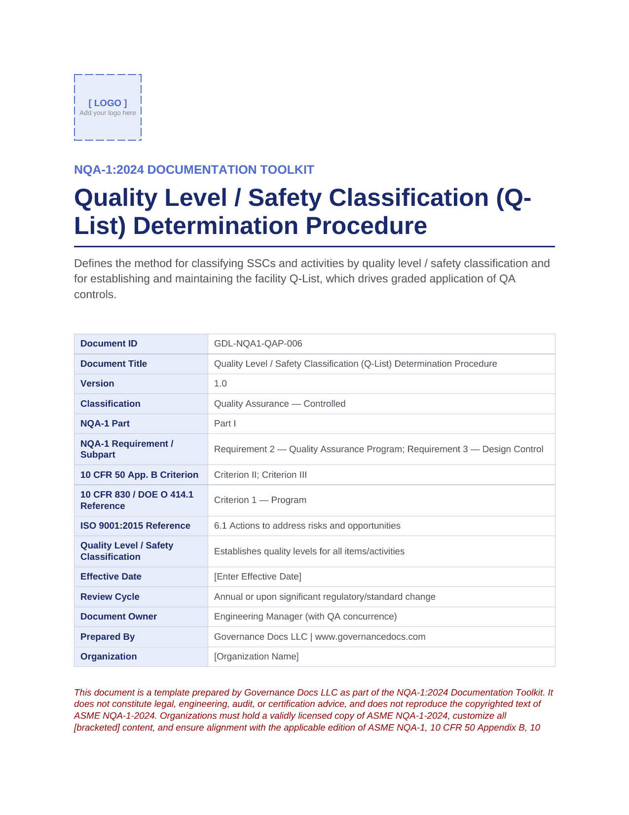 Comprehensive NQA-1:2024 Nuclear Quality Assurance Toolkit – 100+ Templates - Image 7