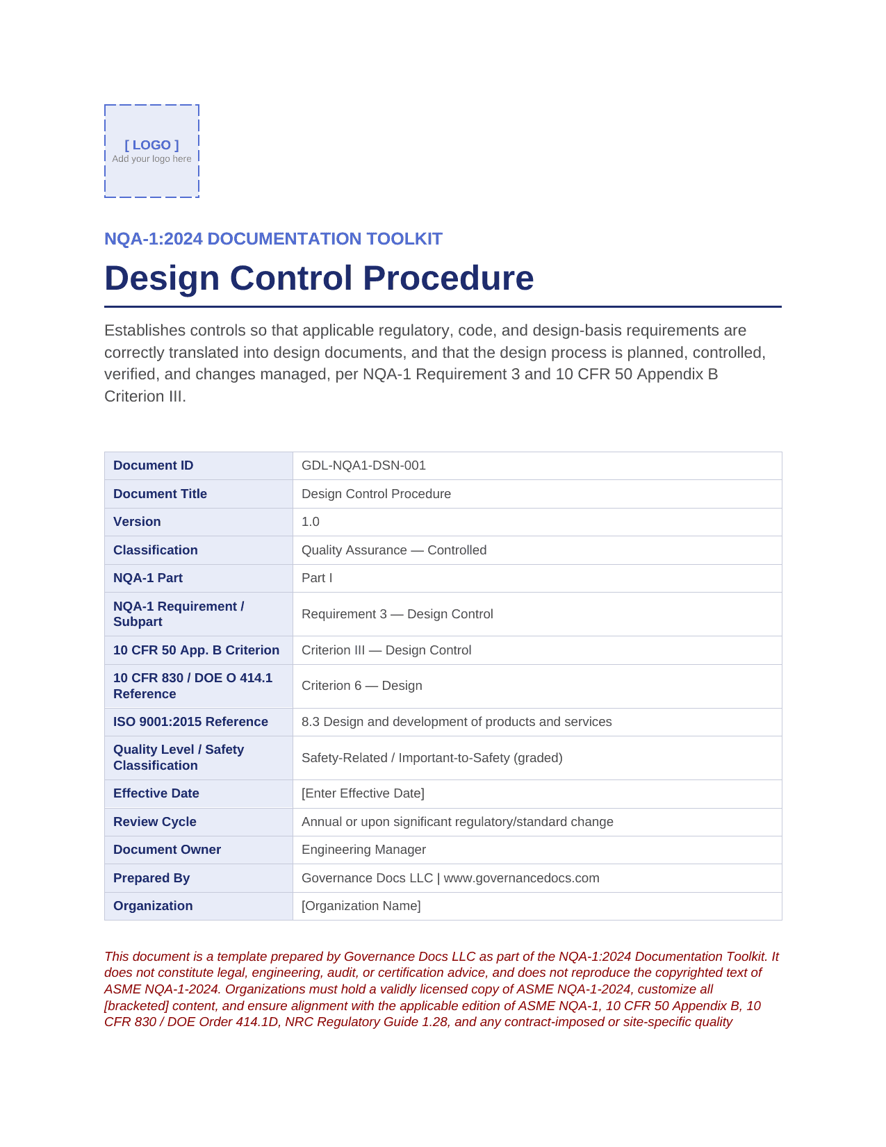 Comprehensive NQA-1:2024 Nuclear Quality Assurance Toolkit – 100+ Templates - Image 12