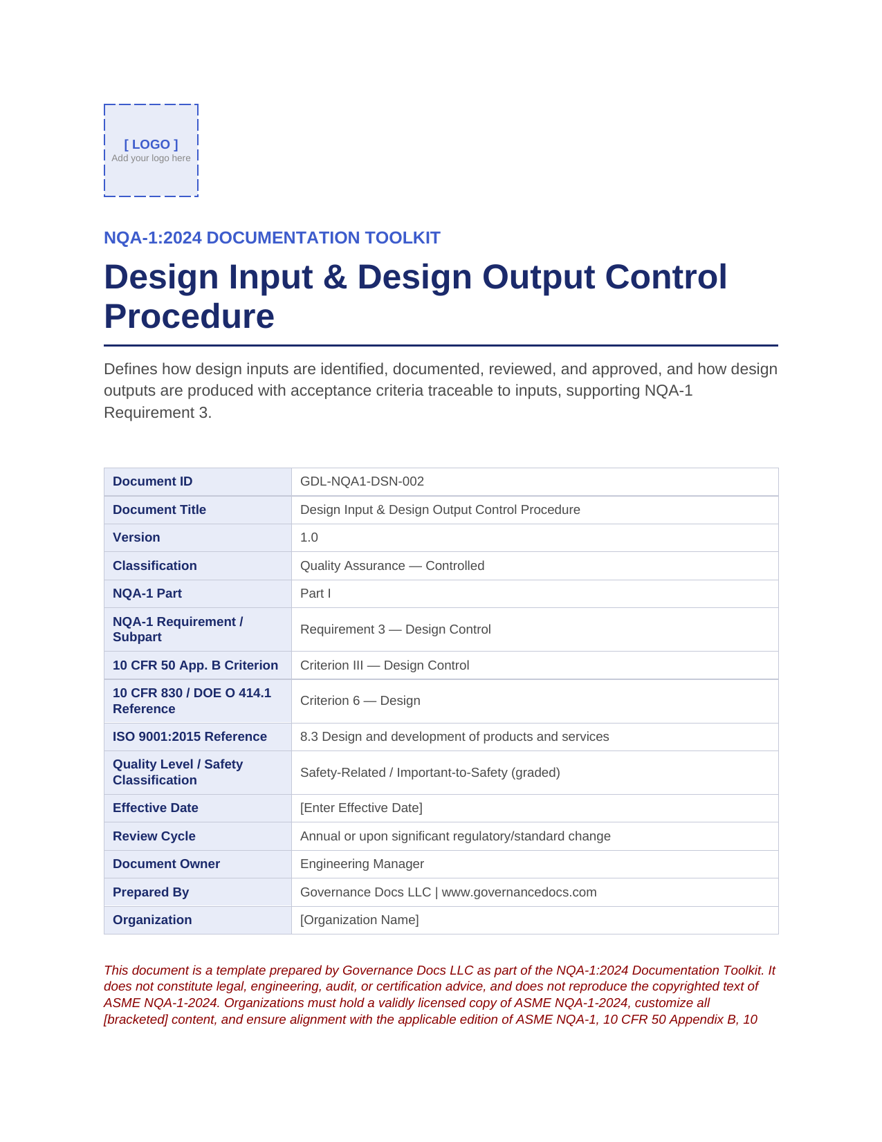 Comprehensive NQA-1:2024 Nuclear Quality Assurance Toolkit – 100+ Templates - Image 13