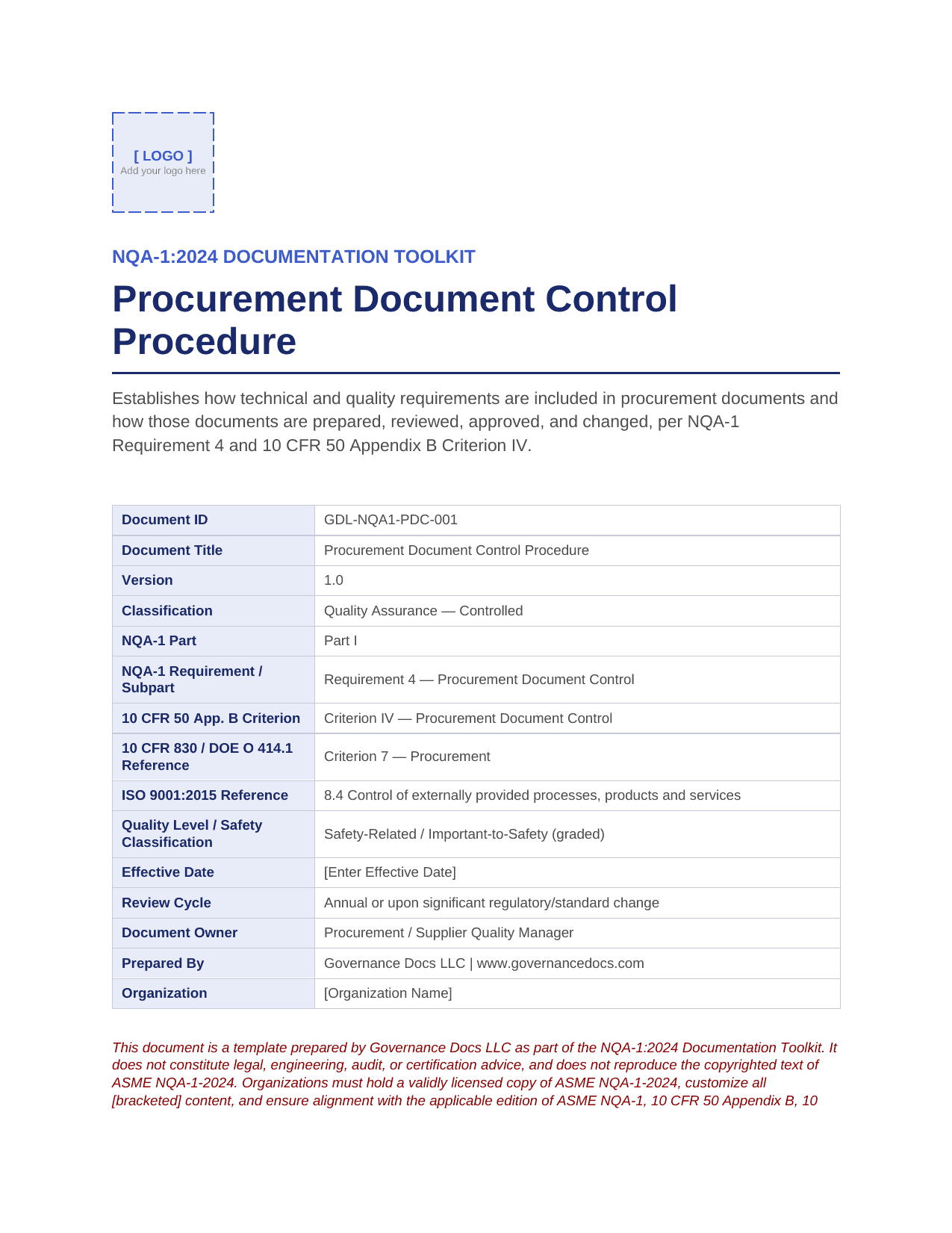 Comprehensive NQA-1:2024 Nuclear Quality Assurance Toolkit – 100+ Templates - Image 15