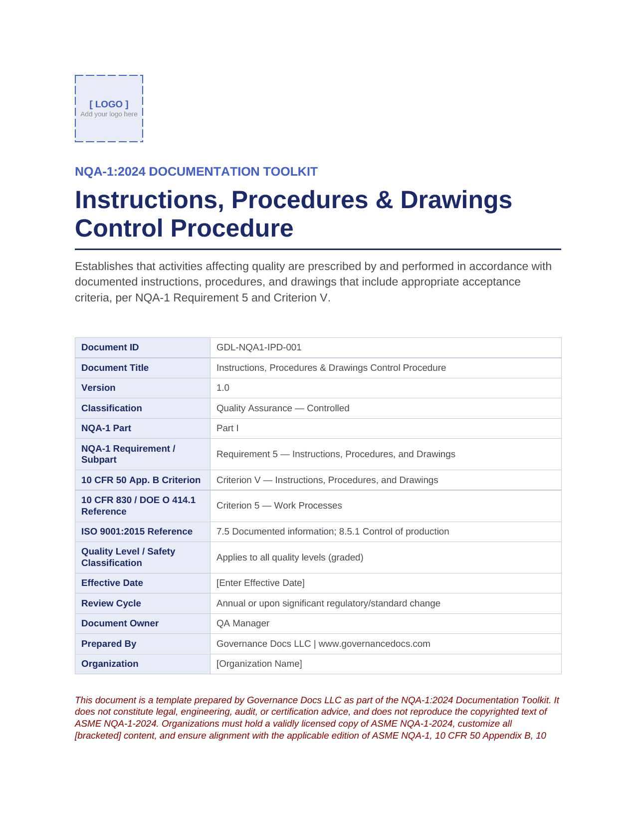 Comprehensive NQA-1:2024 Nuclear Quality Assurance Toolkit – 100+ Templates - Image 16