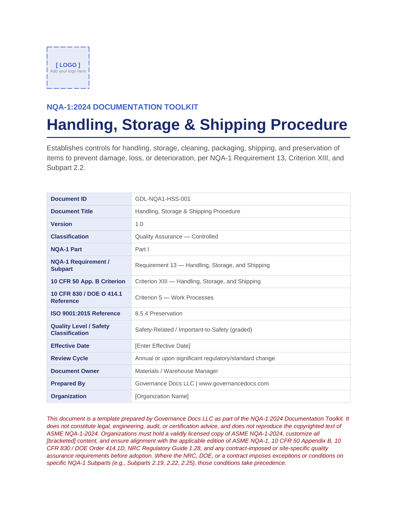 Comprehensive NQA-1:2024 Nuclear Quality Assurance Toolkit – 100+ Templates - Image 21