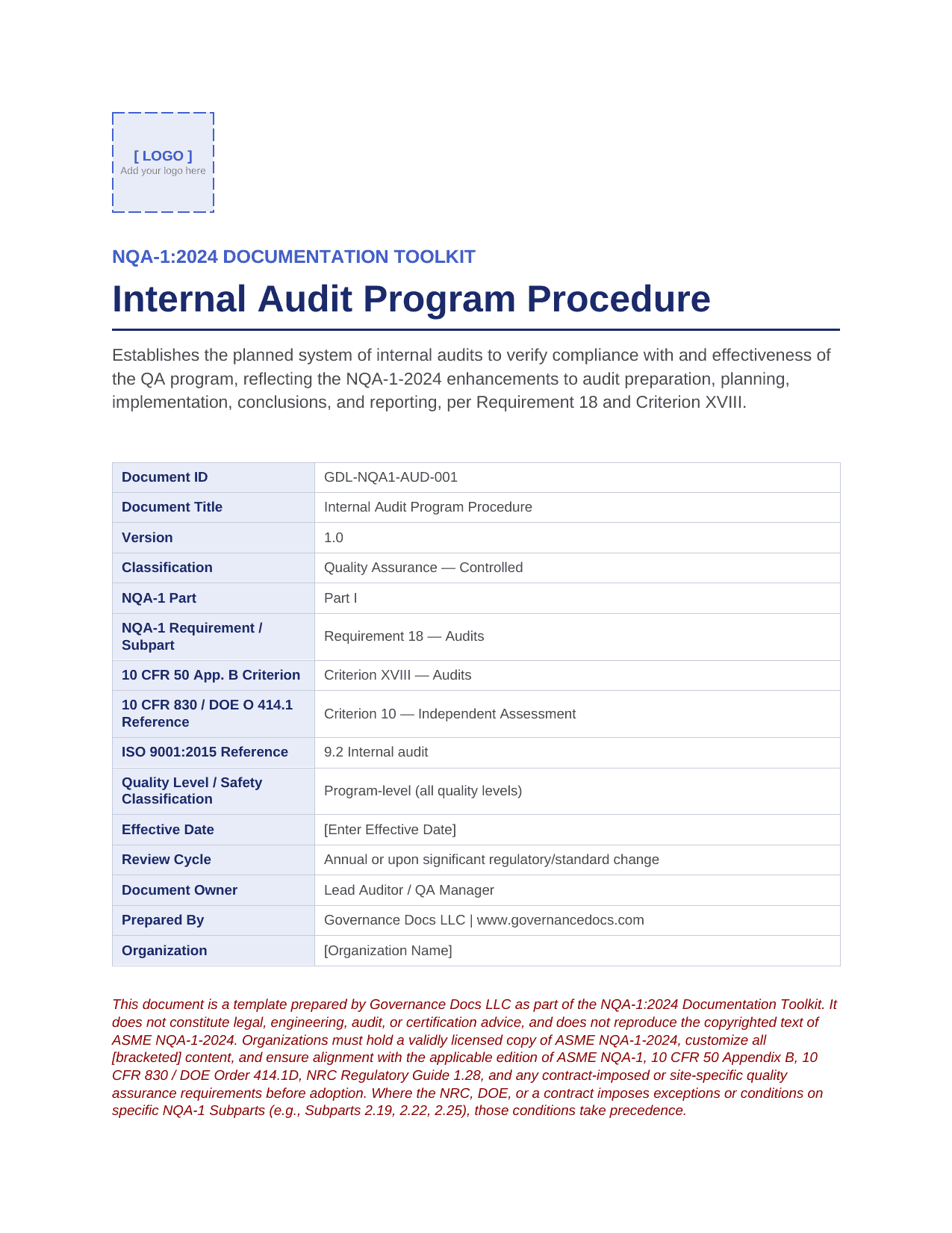 Comprehensive NQA-1:2024 Nuclear Quality Assurance Toolkit – 100+ Templates - Image 25