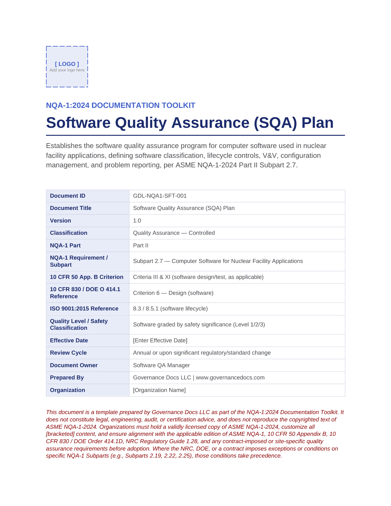 Comprehensive NQA-1:2024 Nuclear Quality Assurance Toolkit – 100+ Templates - Image 26