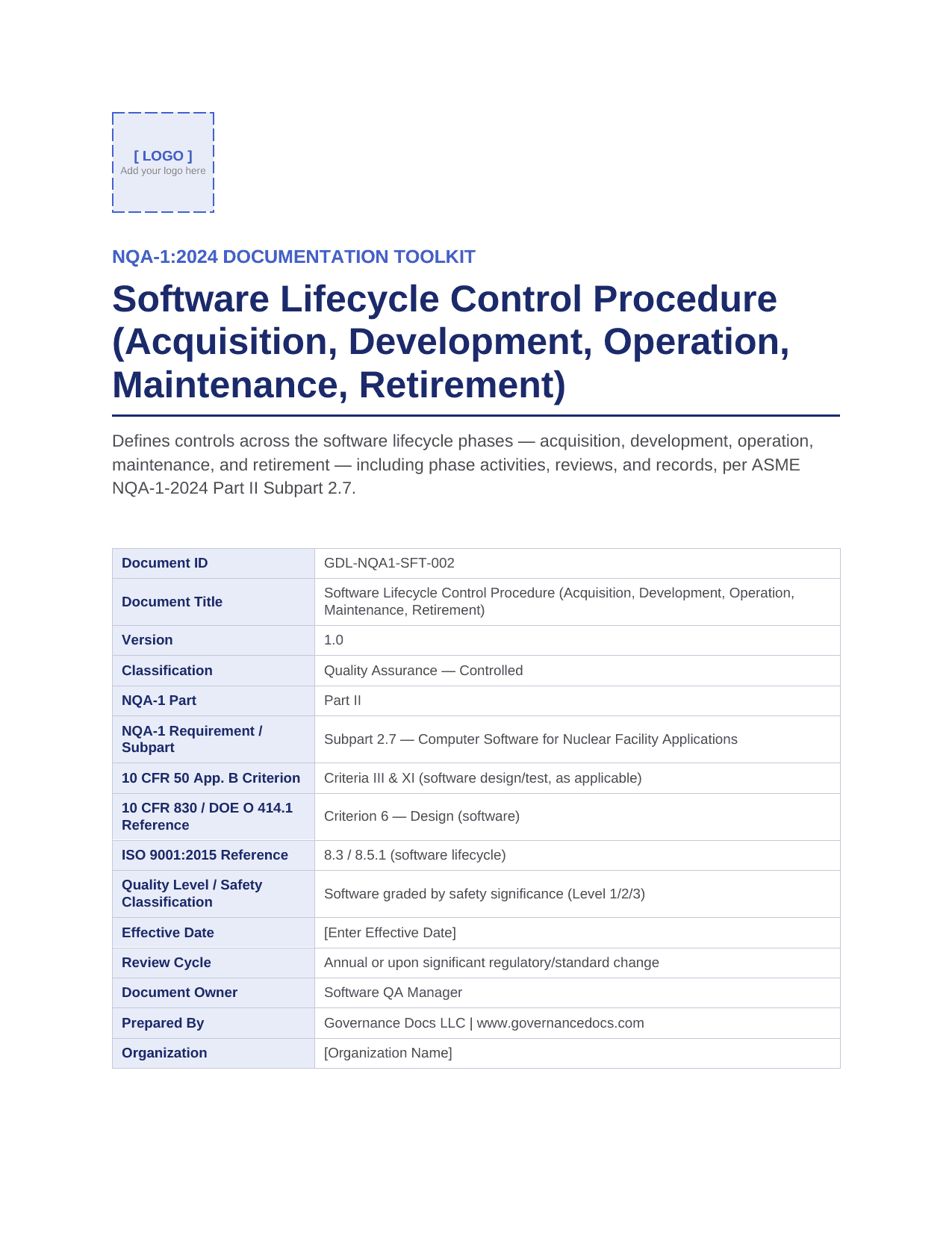 Comprehensive NQA-1:2024 Nuclear Quality Assurance Toolkit – 100+ Templates - Image 27