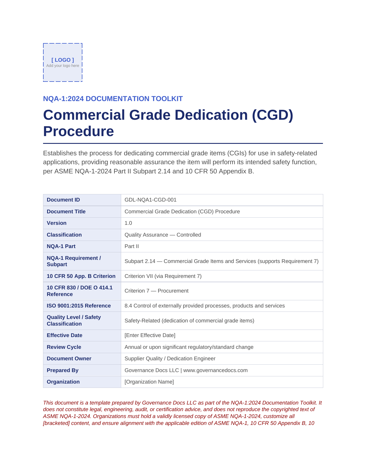 Comprehensive NQA-1:2024 Nuclear Quality Assurance Toolkit – 100+ Templates - Image 30