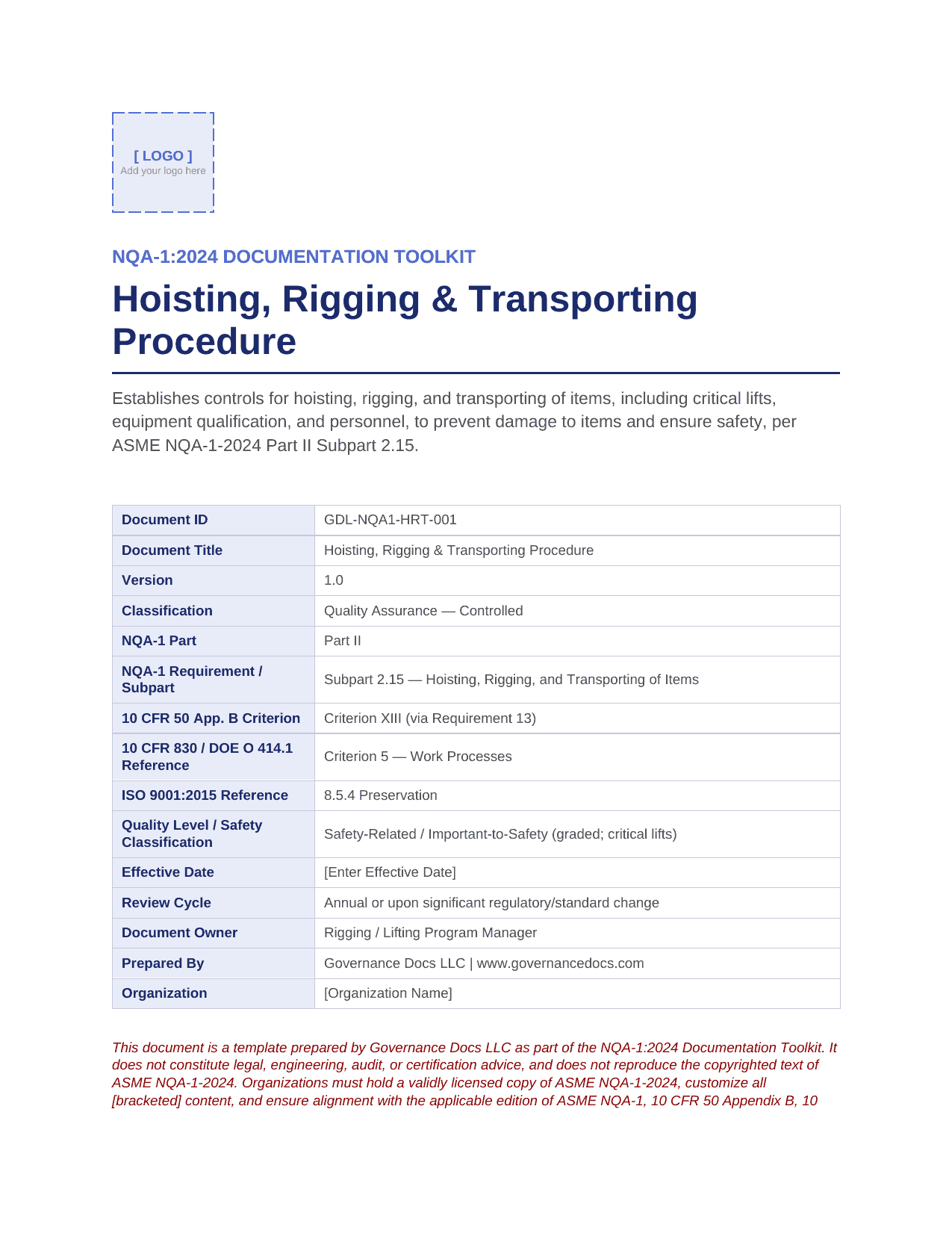 Comprehensive NQA-1:2024 Nuclear Quality Assurance Toolkit – 100+ Templates - Image 31