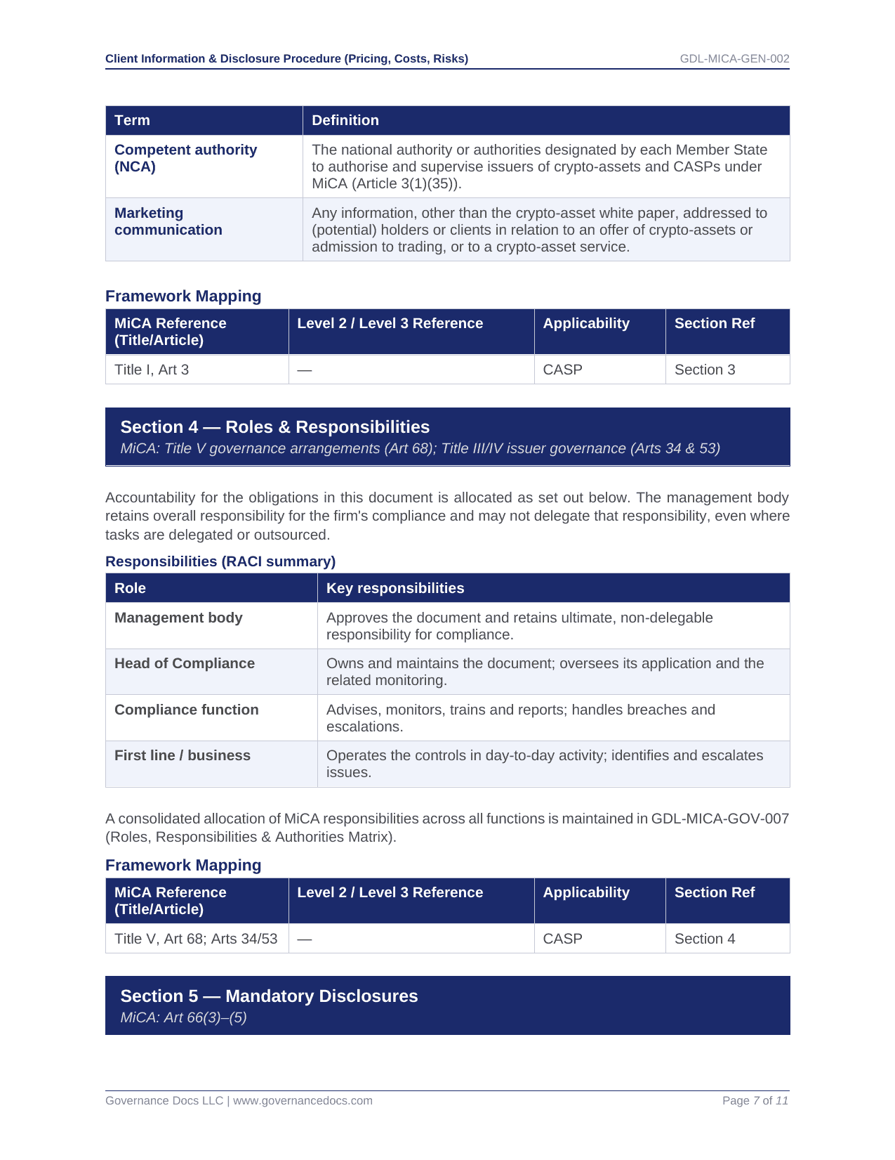 ISO Toolkits for MiCA compliance with comprehensive templates and governance arrangements.
