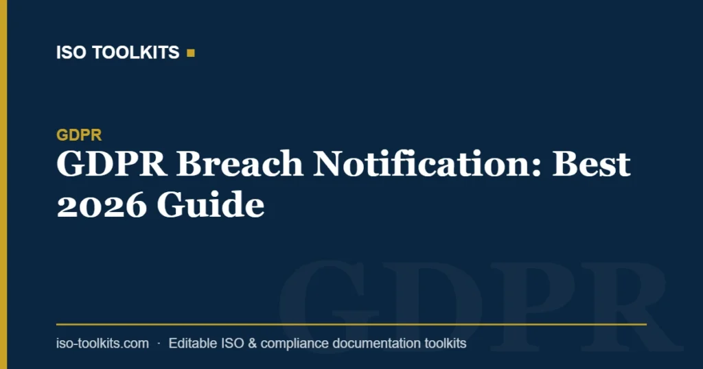 GDPR Breach Notification: Best 2026 Guide — ISO Toolkits
