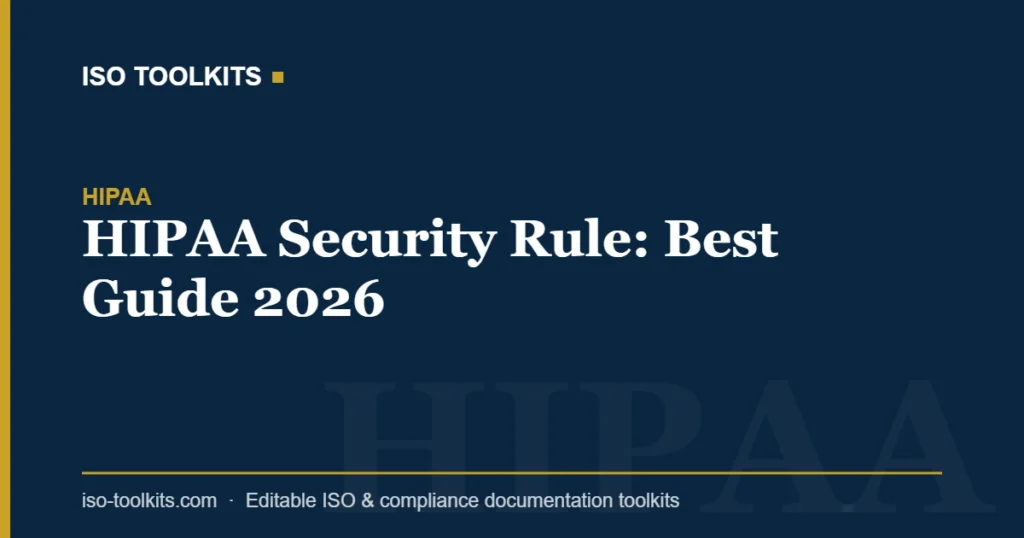 HIPAA Security Rule: Best Guide 2026 — ISO Toolkits
